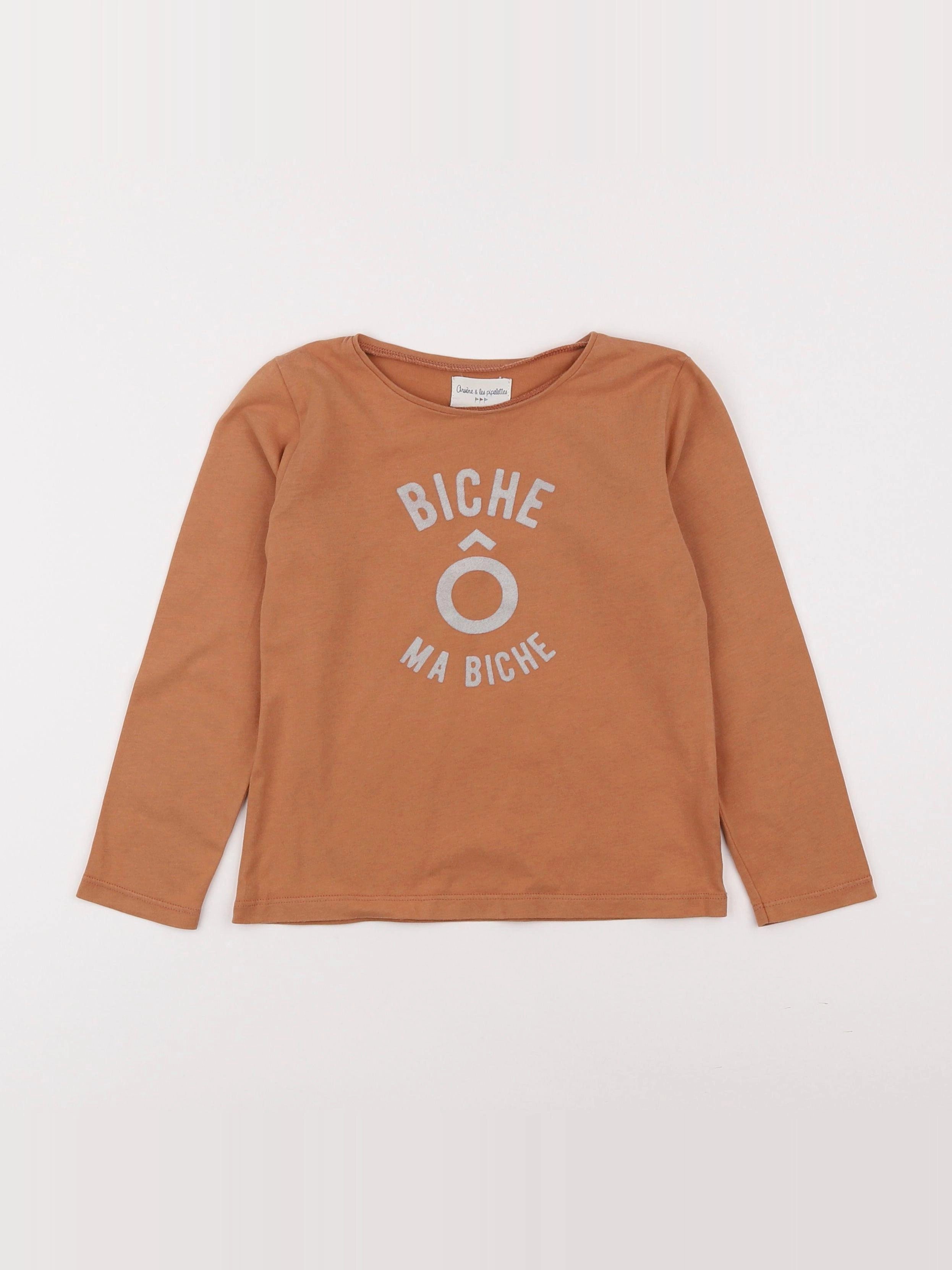 Arsène et les pipelettes - tee-shirt marron - 5 ans