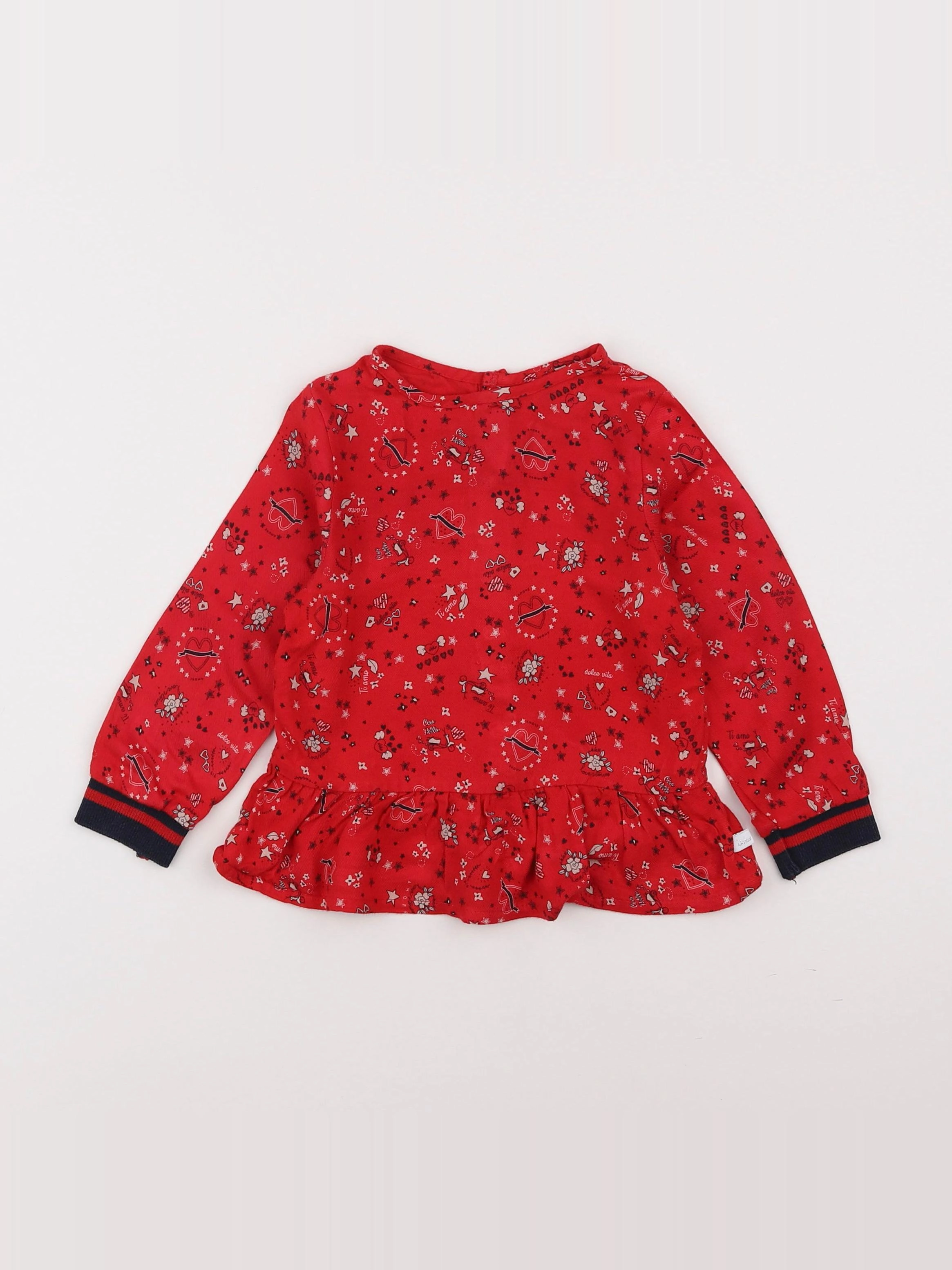 IKKS - blouse rouge - 2 ans