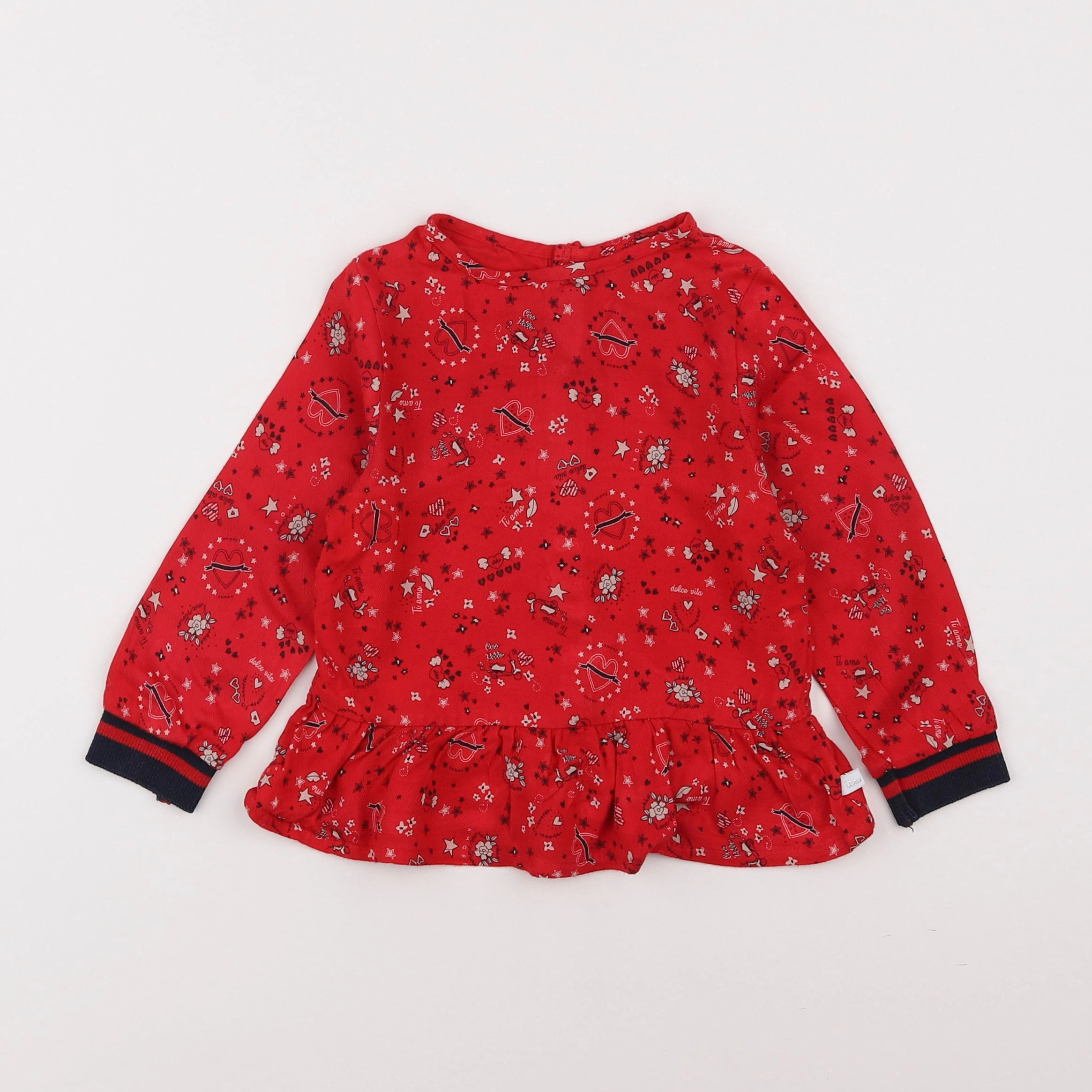 IKKS - blouse rouge - 2 ans