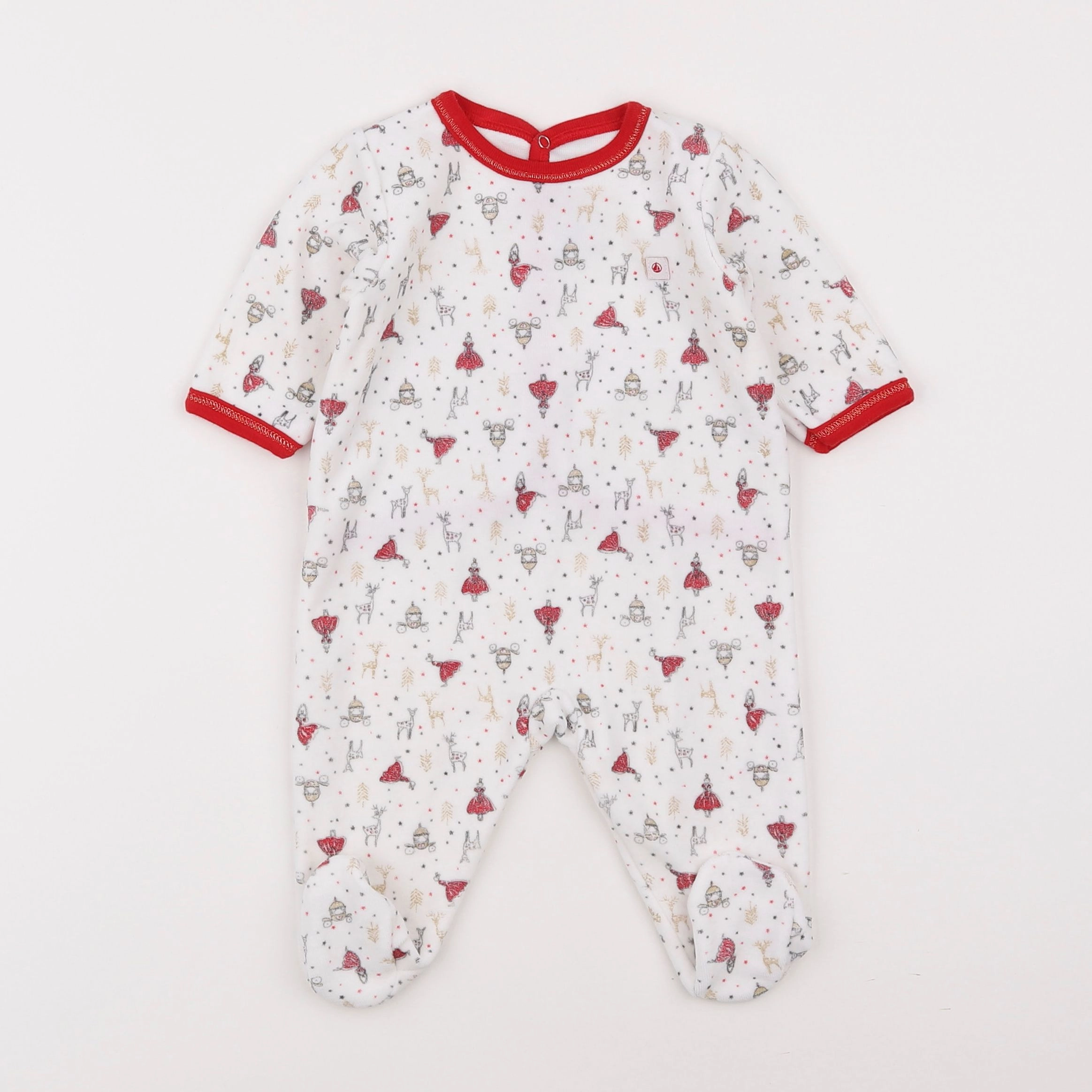 Petit Bateau - pyjama velours multicolore - 3 mois