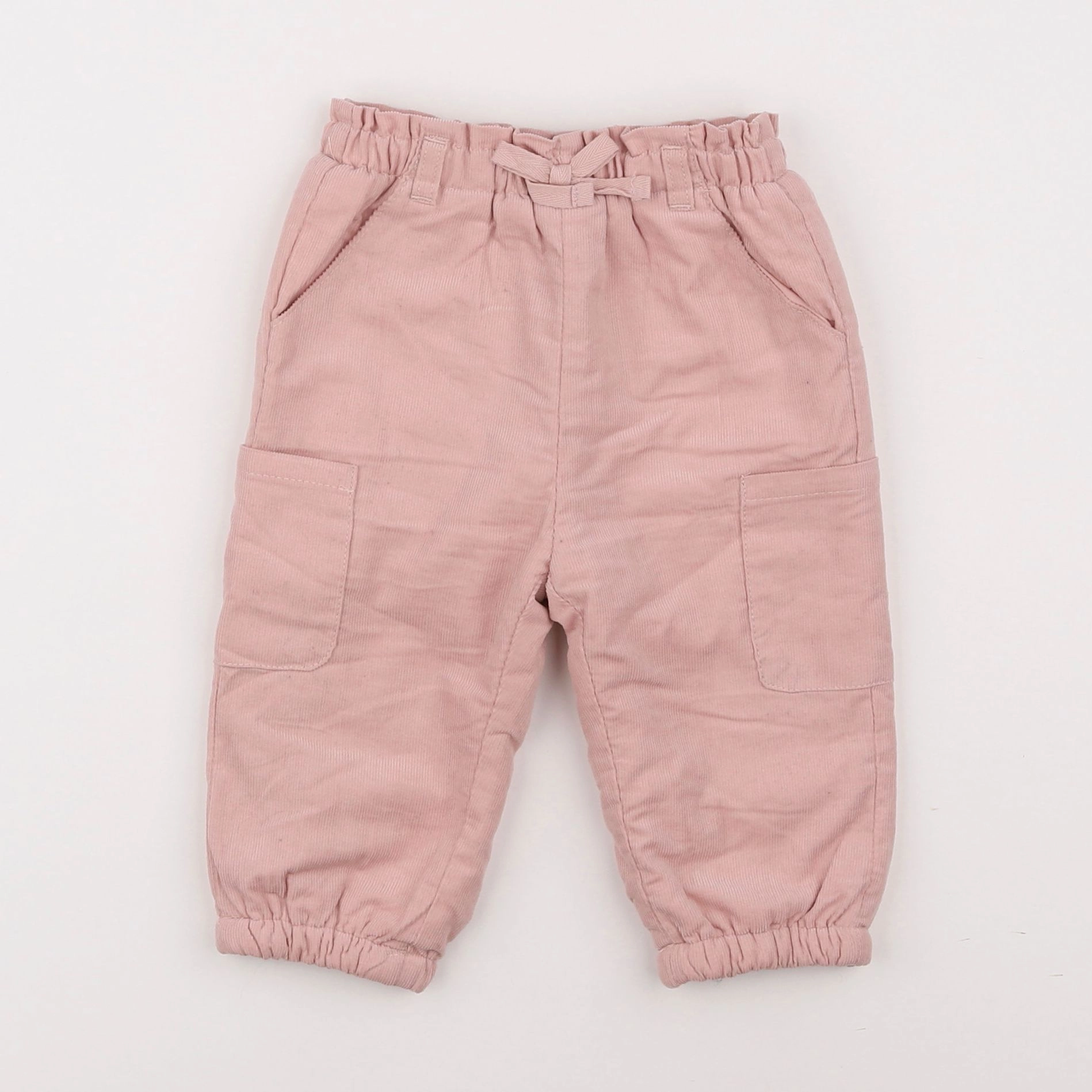 Vertbaudet - pantalon doublé rose - 12 mois