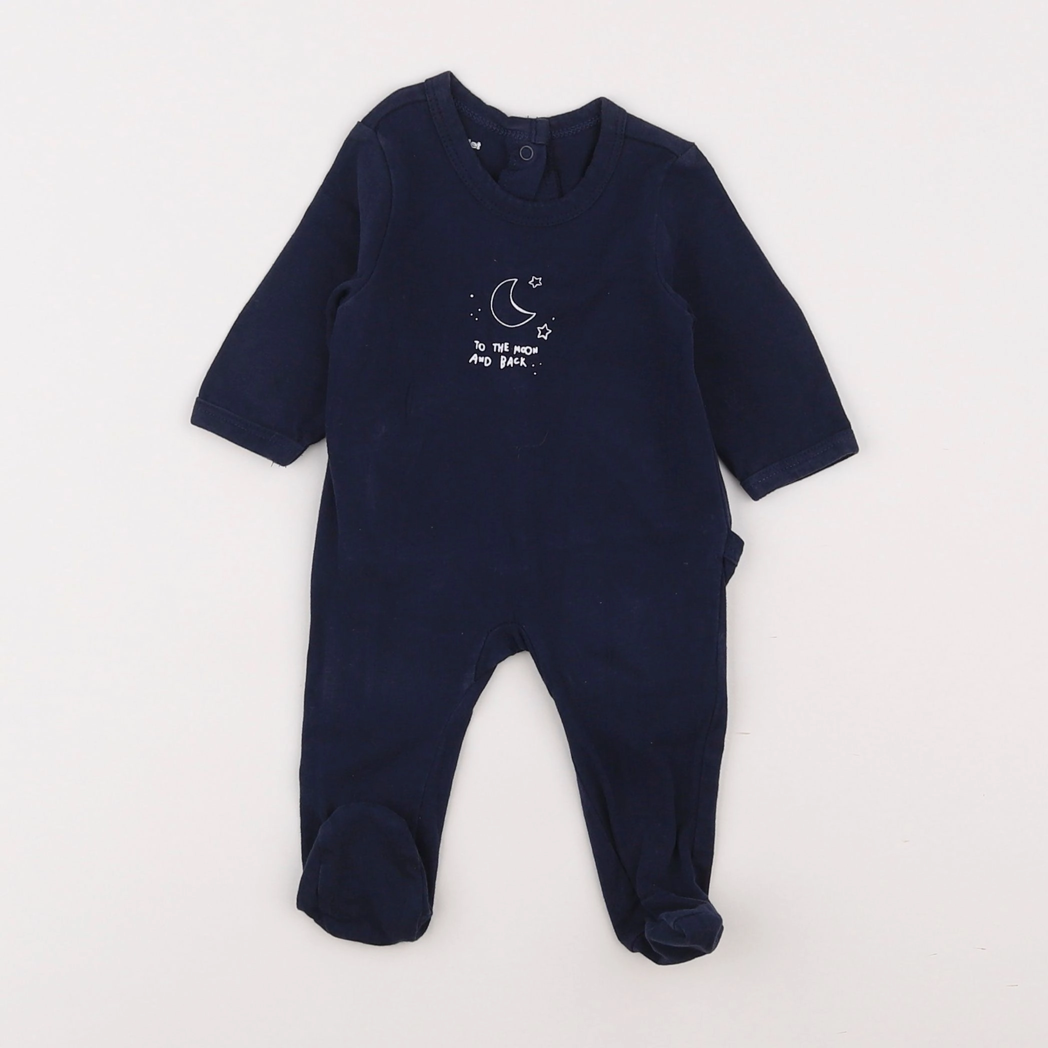 Vertbaudet - pyjama coton bleu - 1 mois