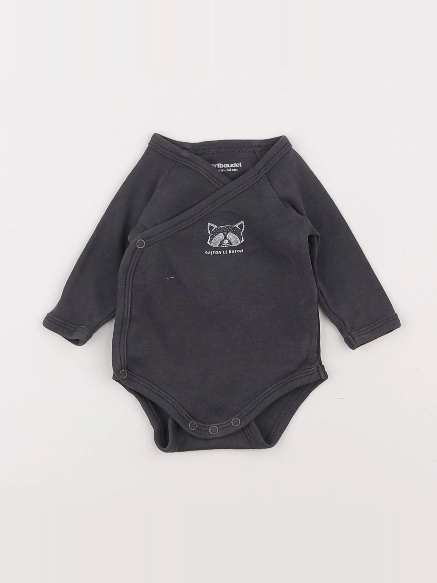 Vertbaudet - body gris - 1 mois