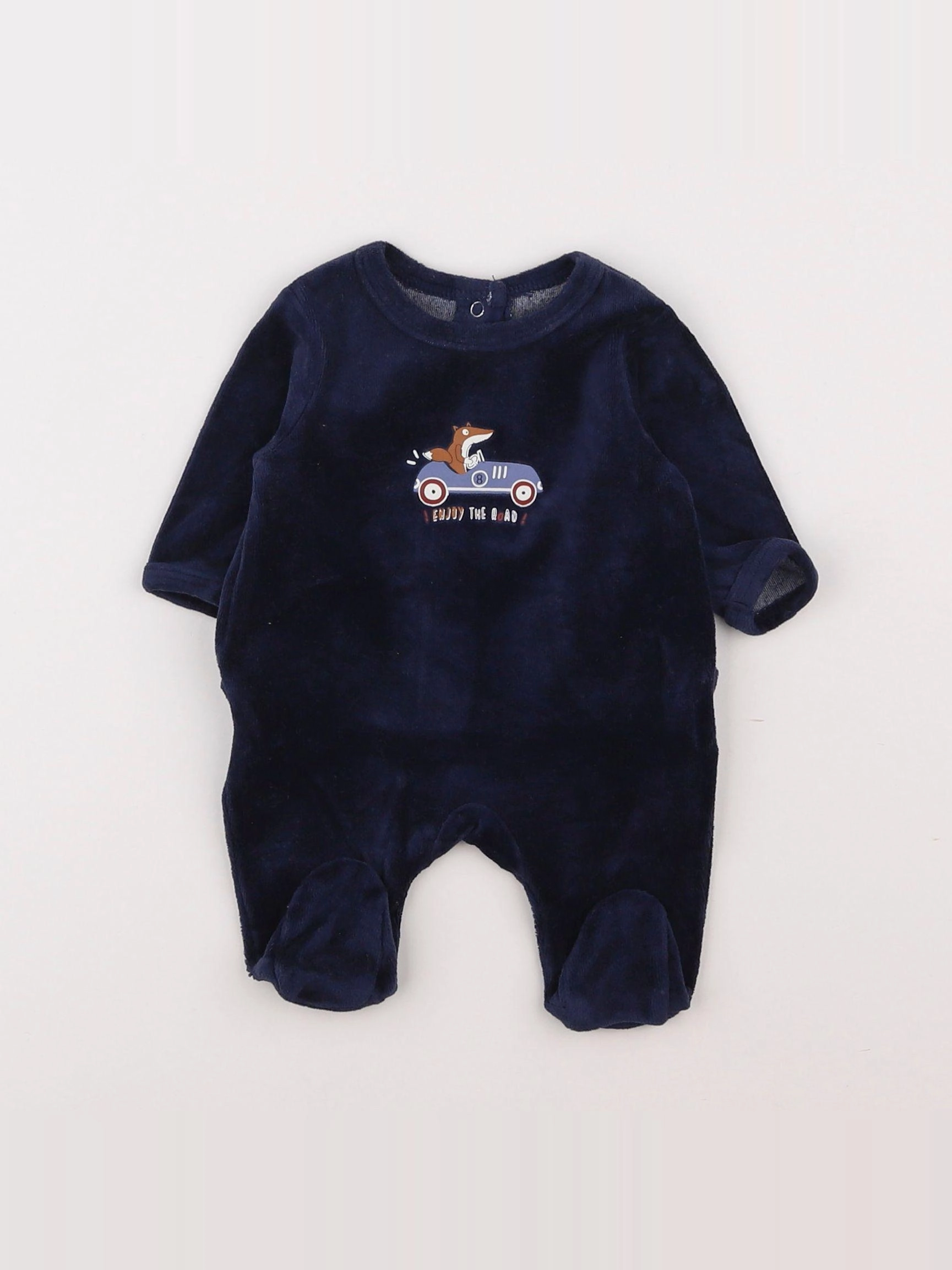 Vertbaudet - pyjama velours bleu - 0 mois
