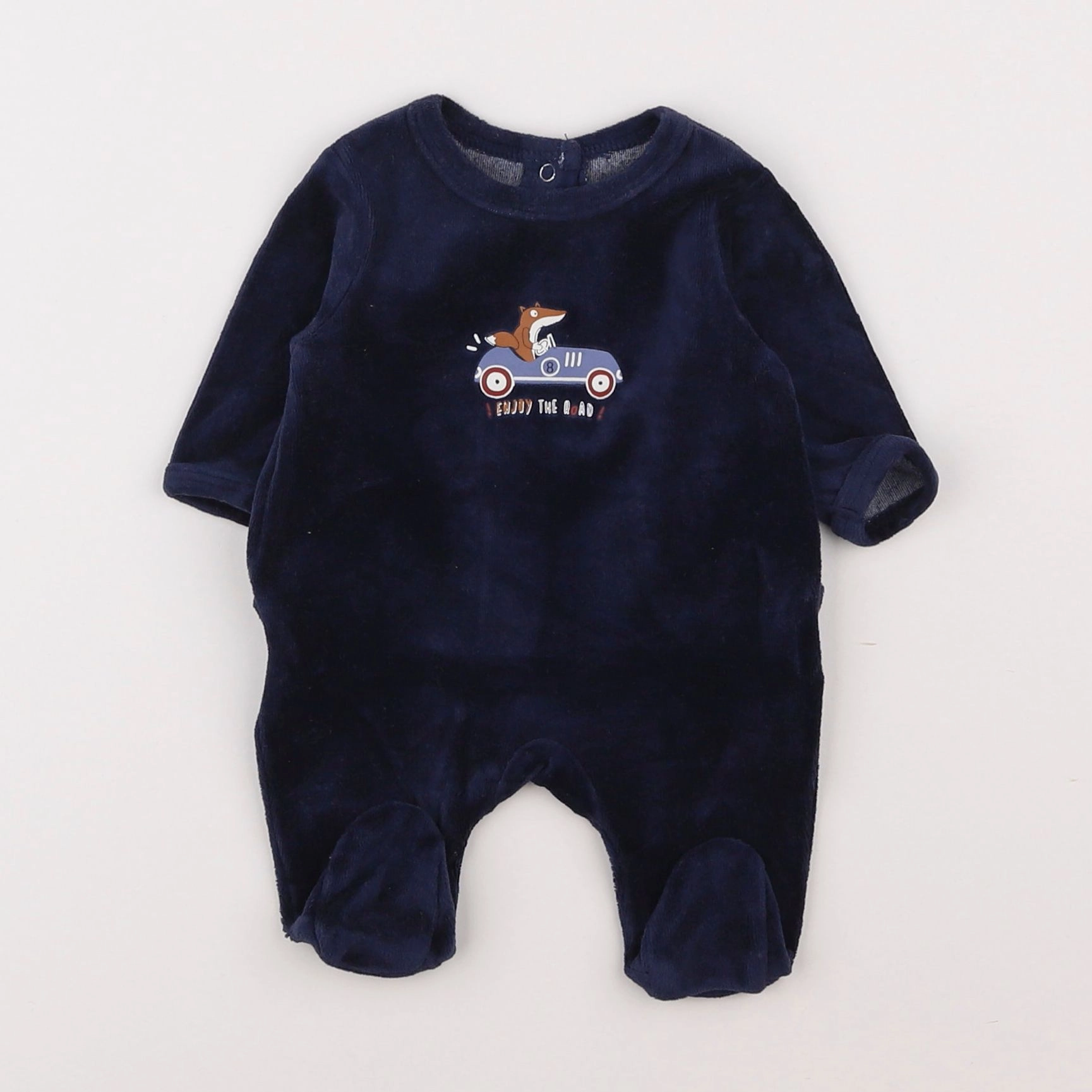 Vertbaudet - pyjama velours bleu - 0 mois