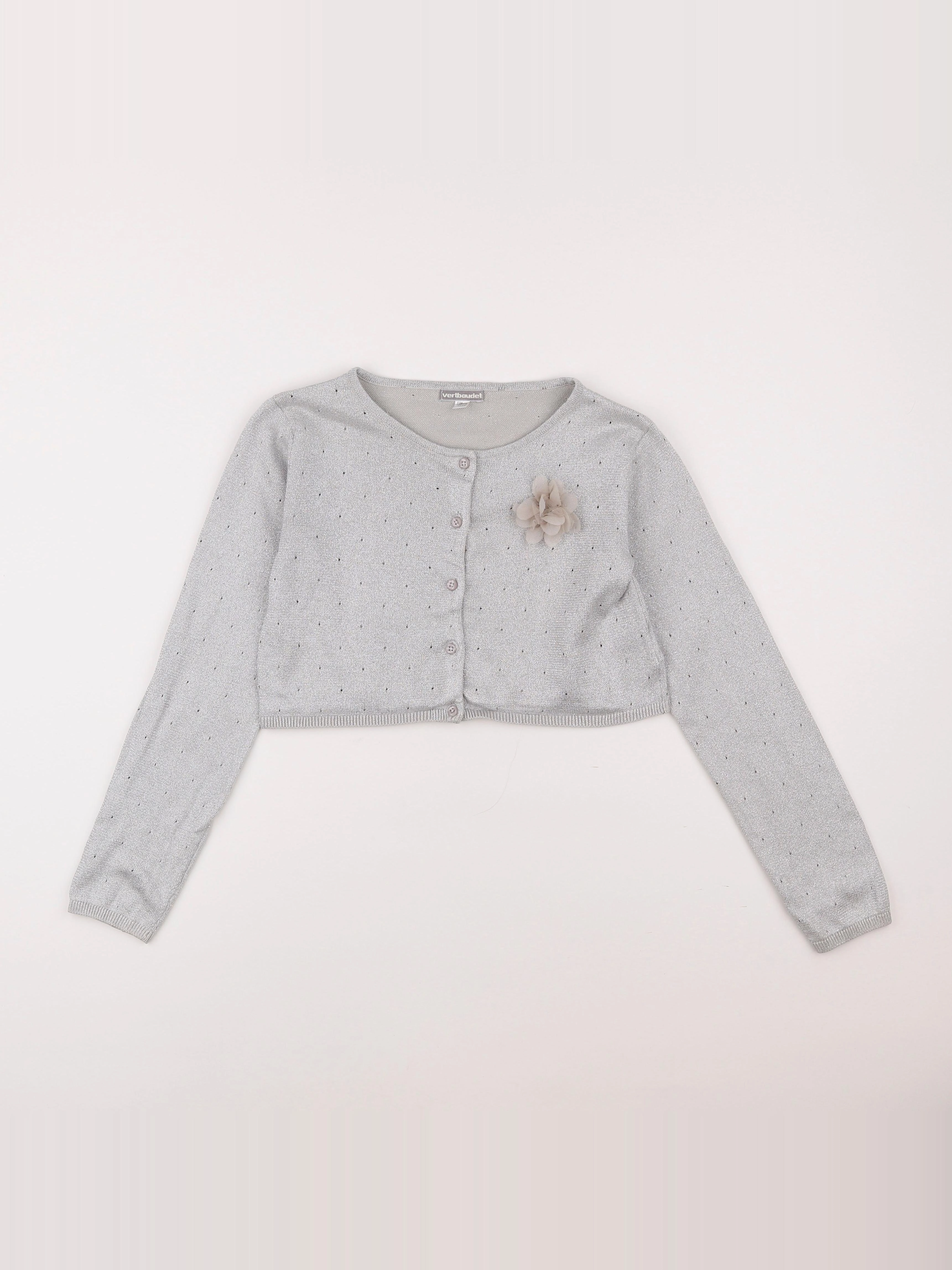 Vertbaudet - gilet gris - 10 ans