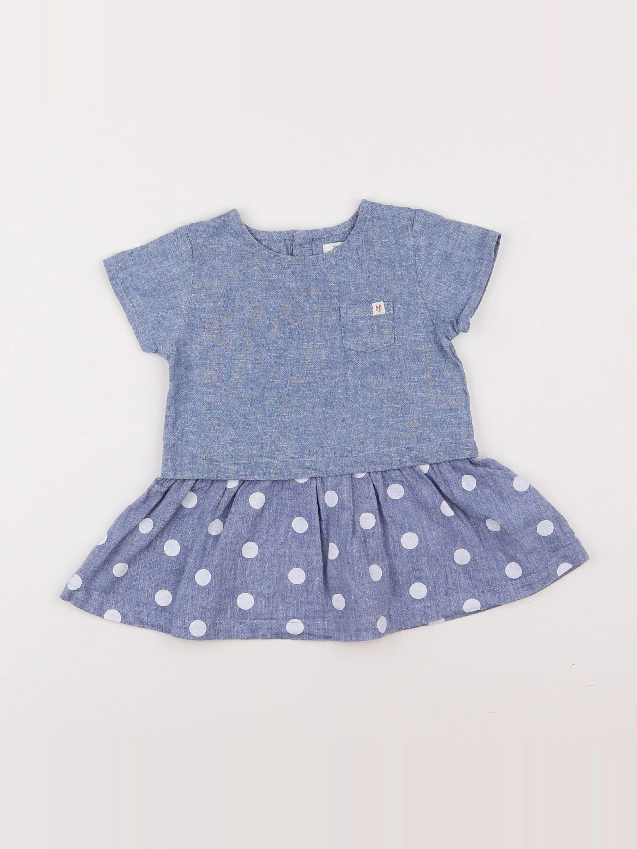 Zara - robe bleu - 6/9 mois
