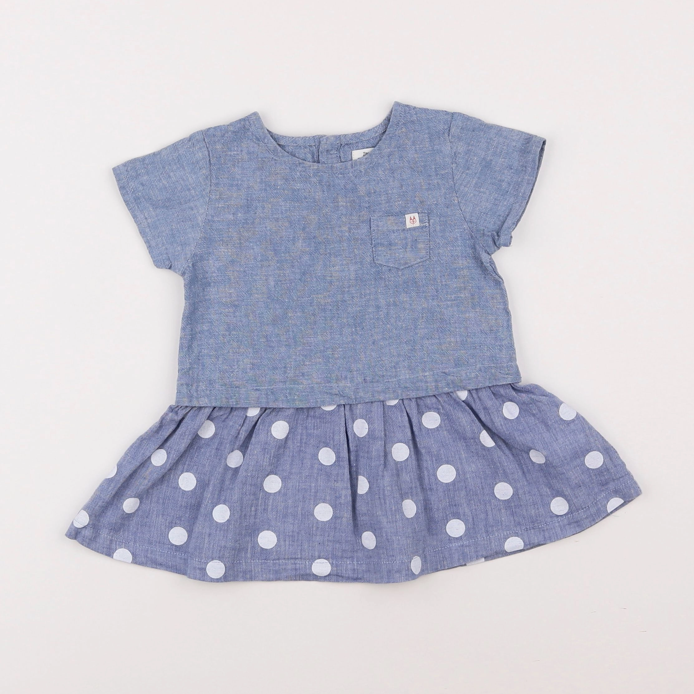 Zara - robe bleu - 6/9 mois