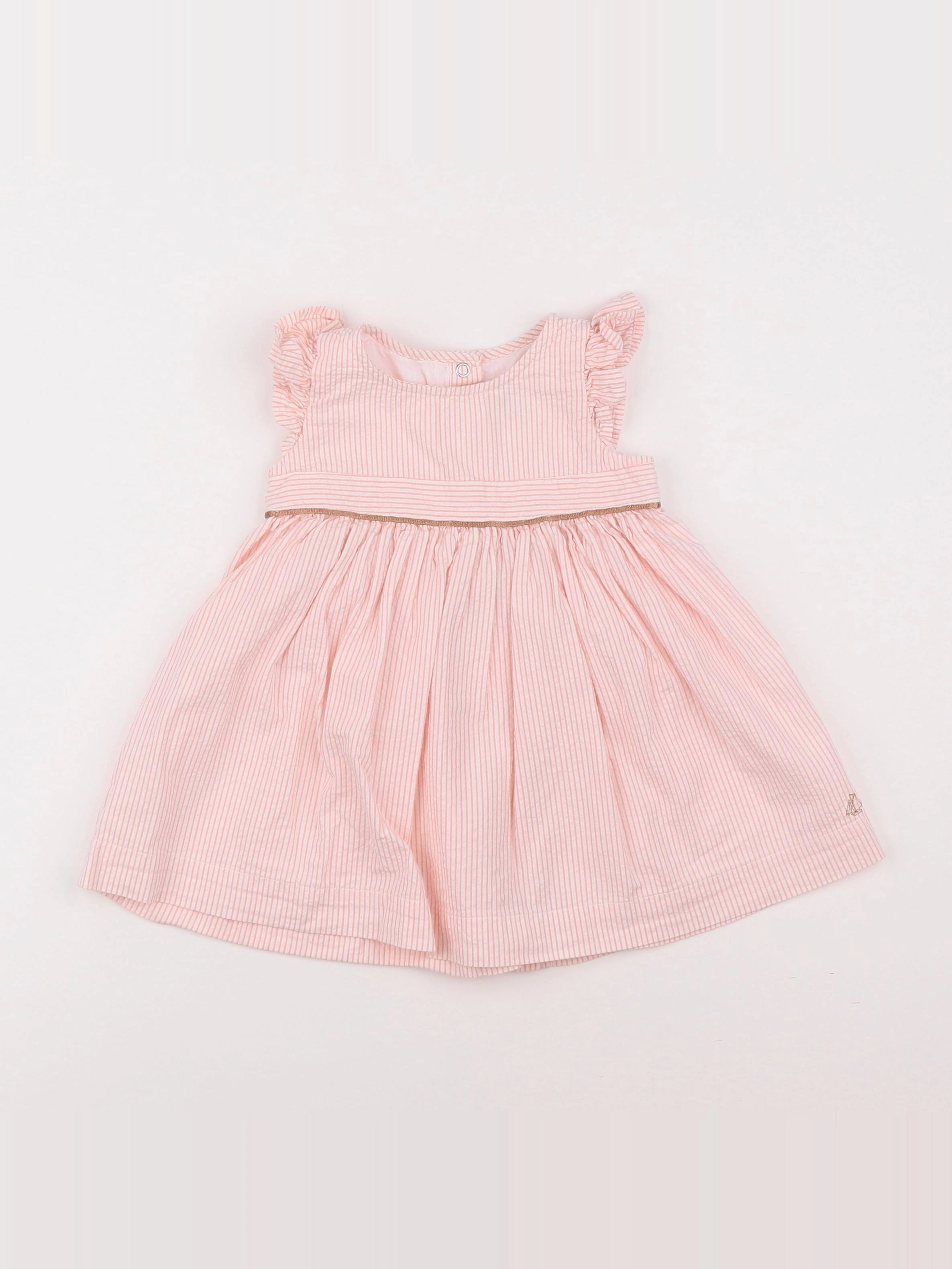 Petit Bateau - robe rose - 6 mois