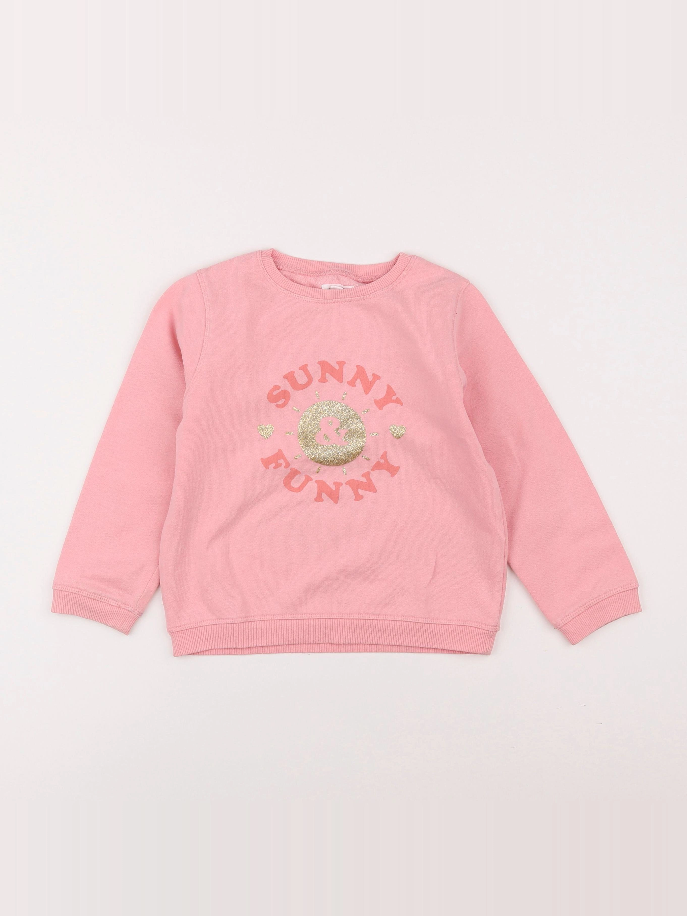 Vertbaudet - sweat rose - 6 ans