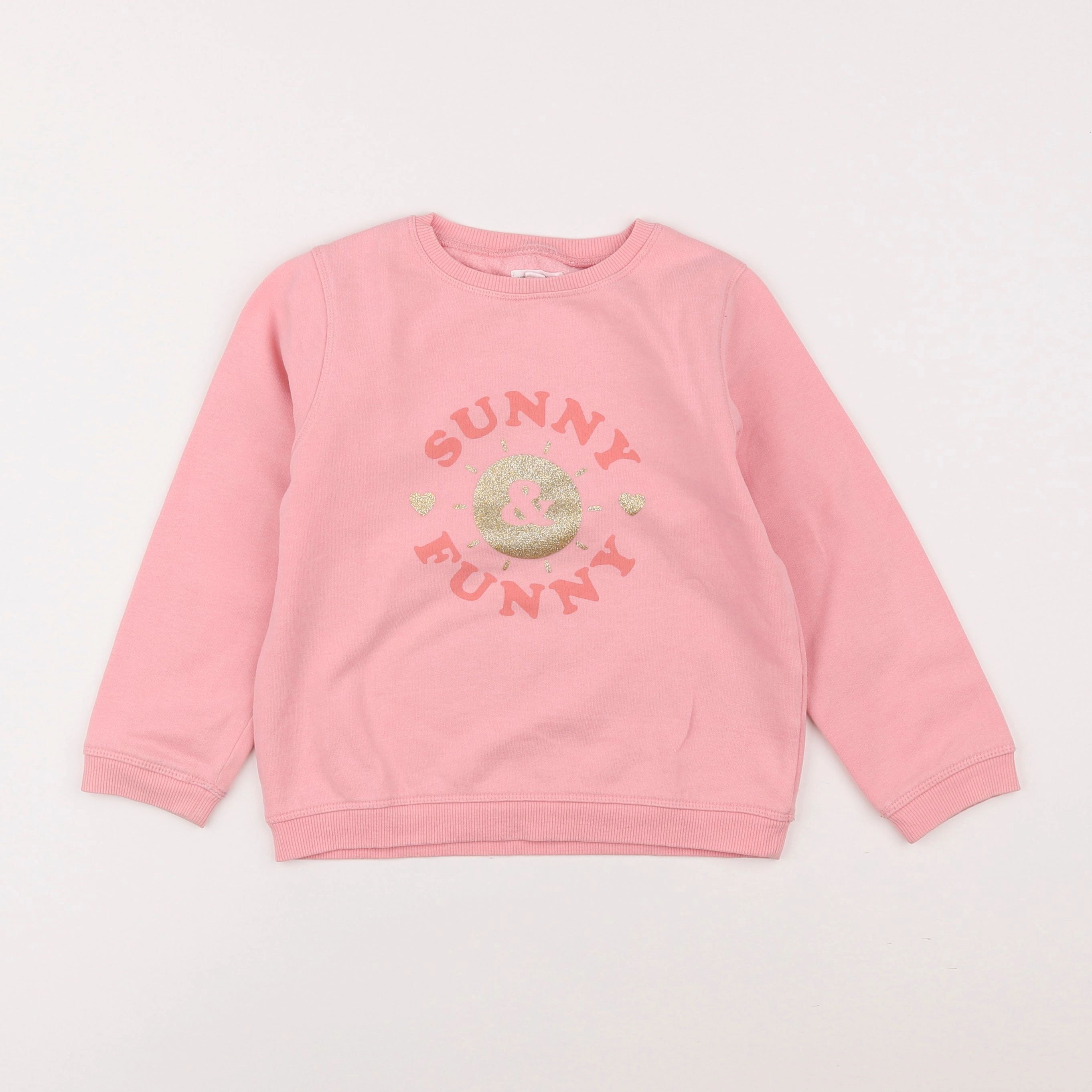 Vertbaudet - sweat rose - 6 ans