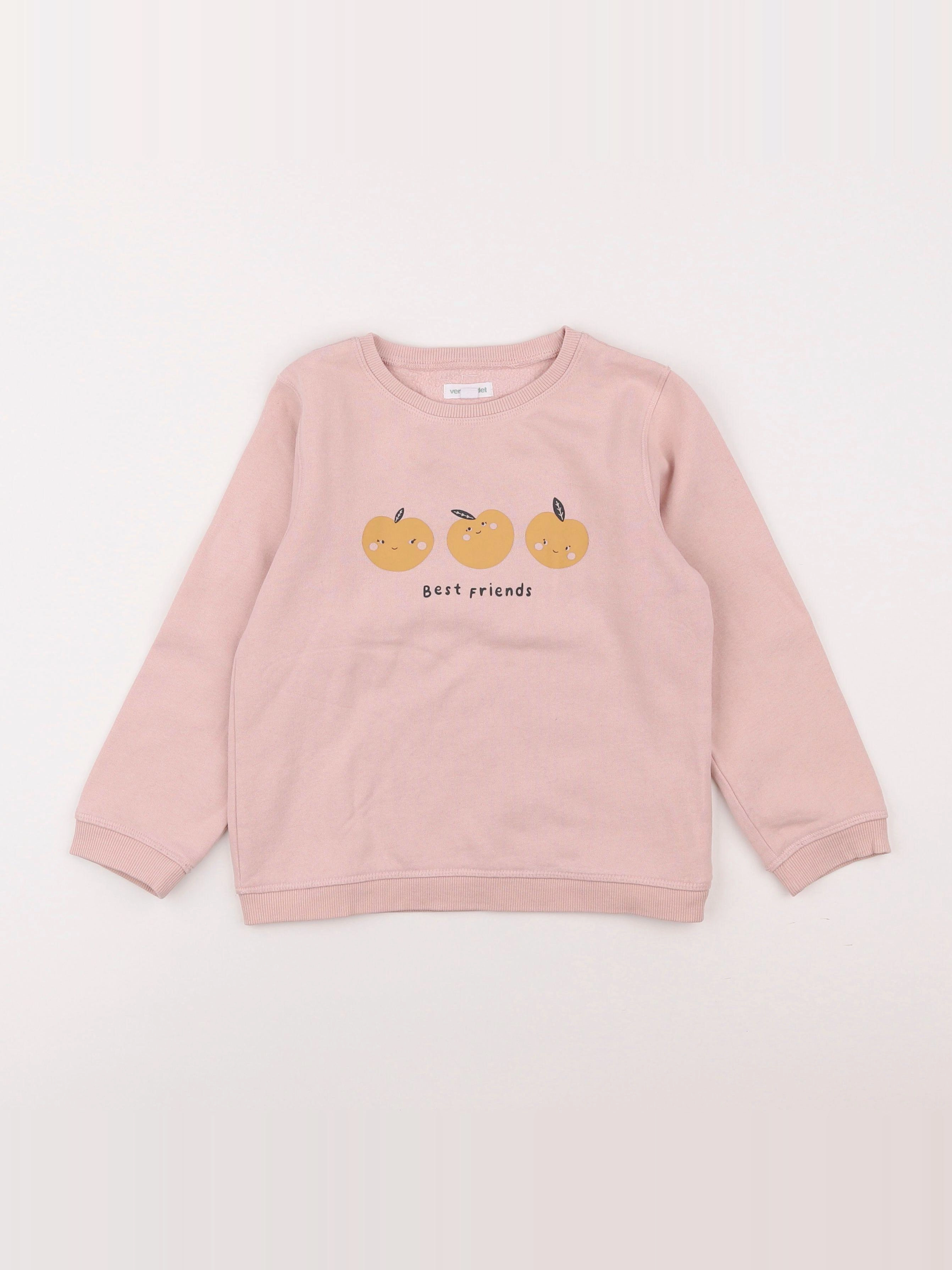 Vertbaudet - sweat rose - 6 ans