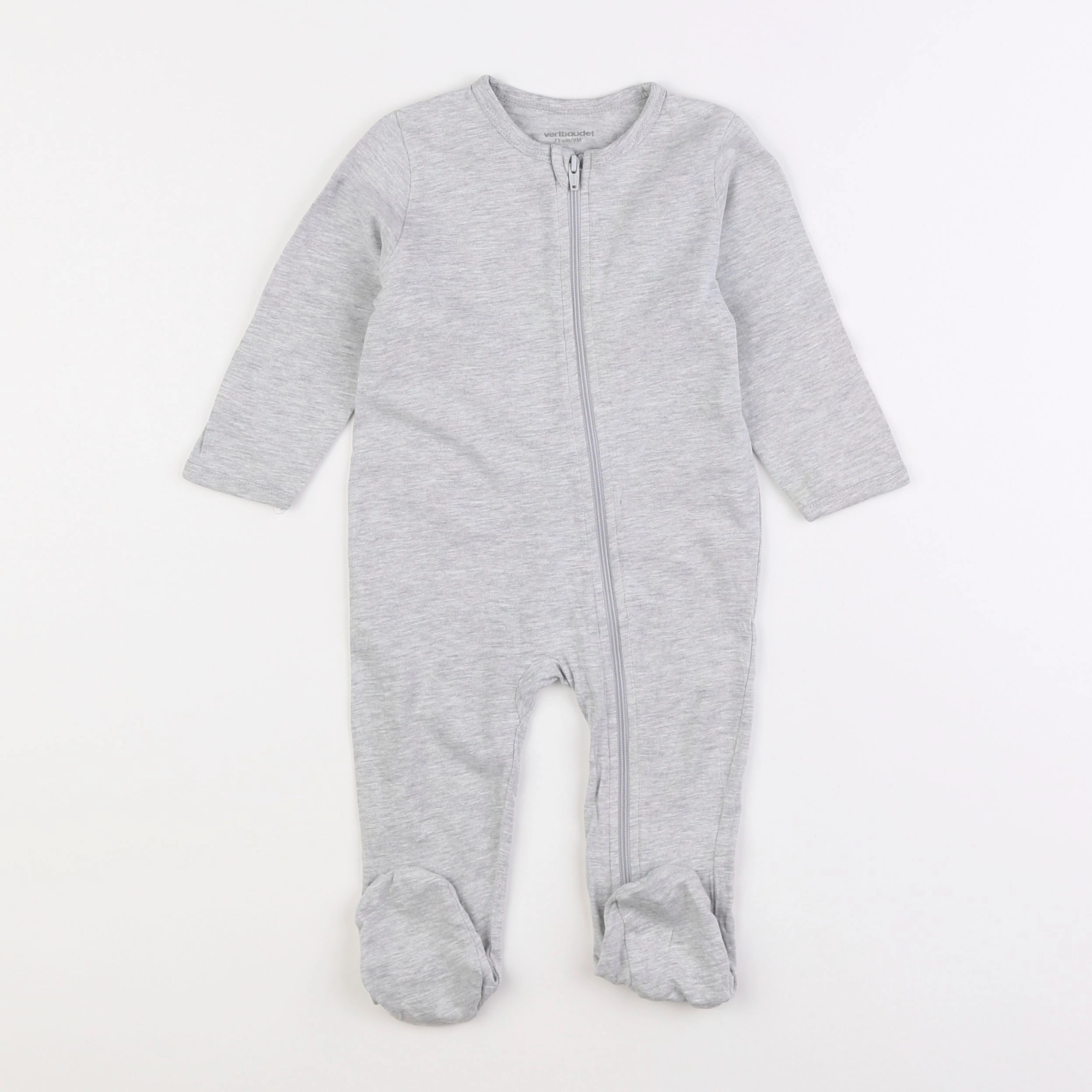 Vertbaudet - pyjama coton gris - 9 mois