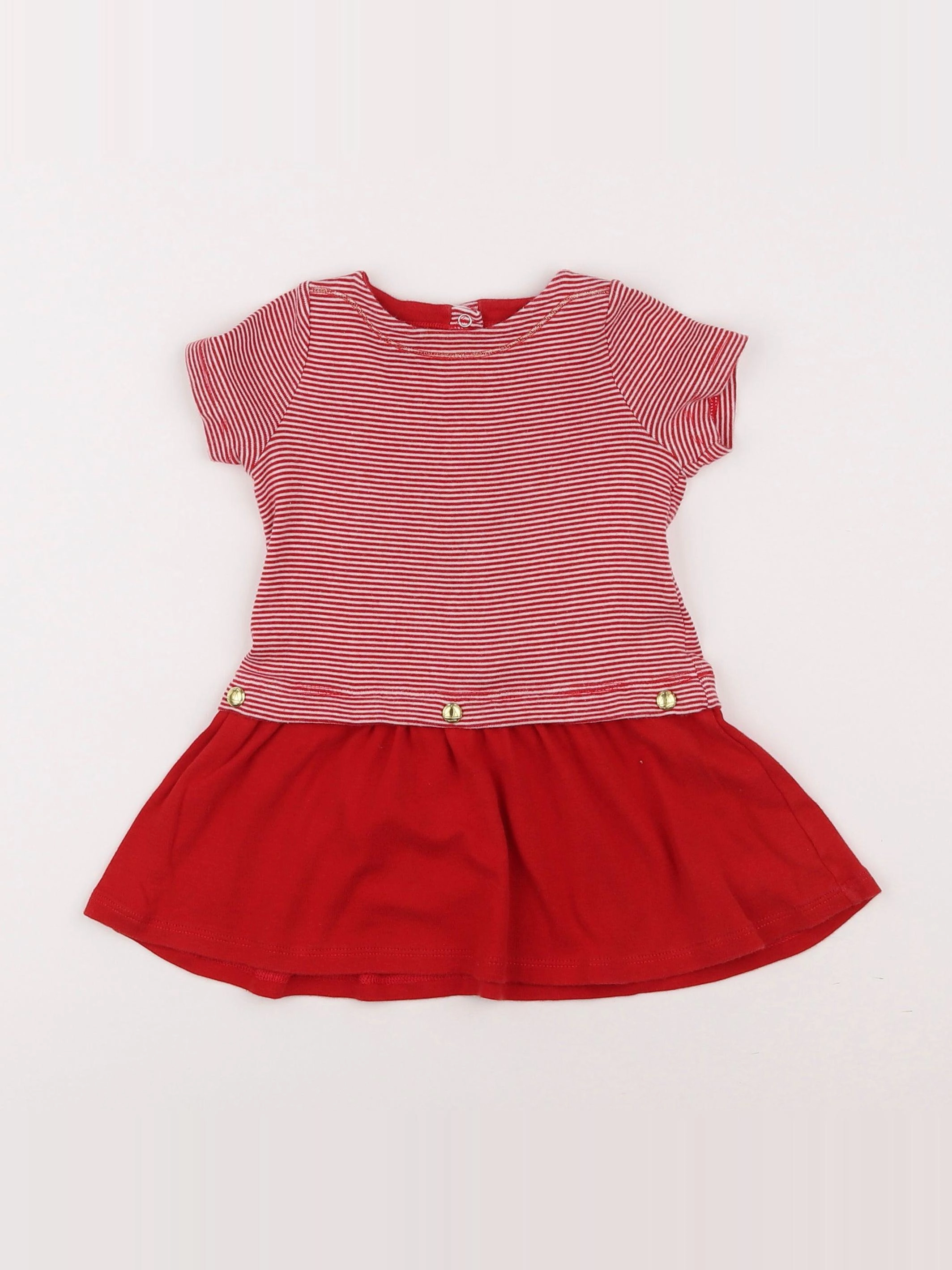 Petit Bateau - robe rouge - 12 mois