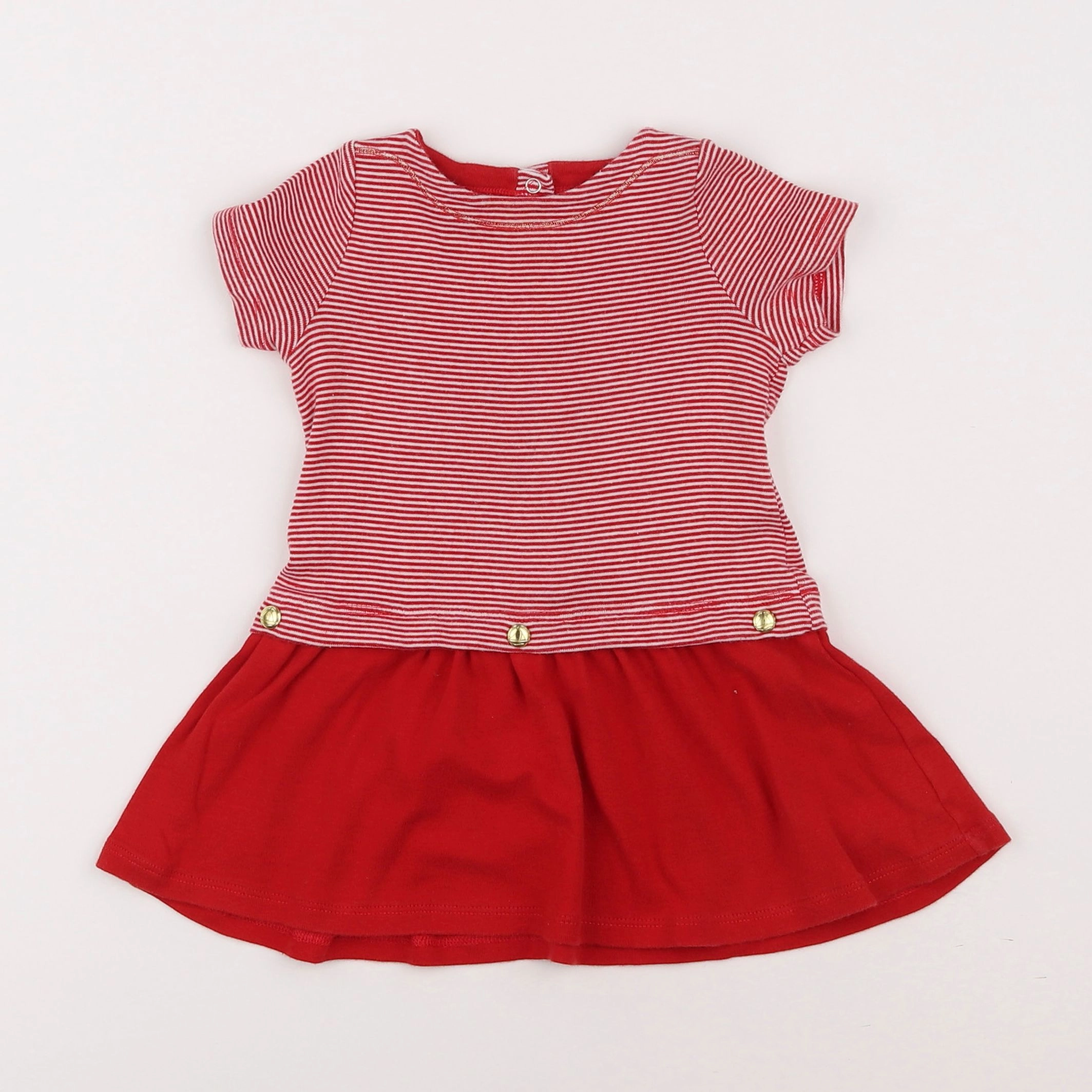 Petit Bateau - robe rouge - 12 mois