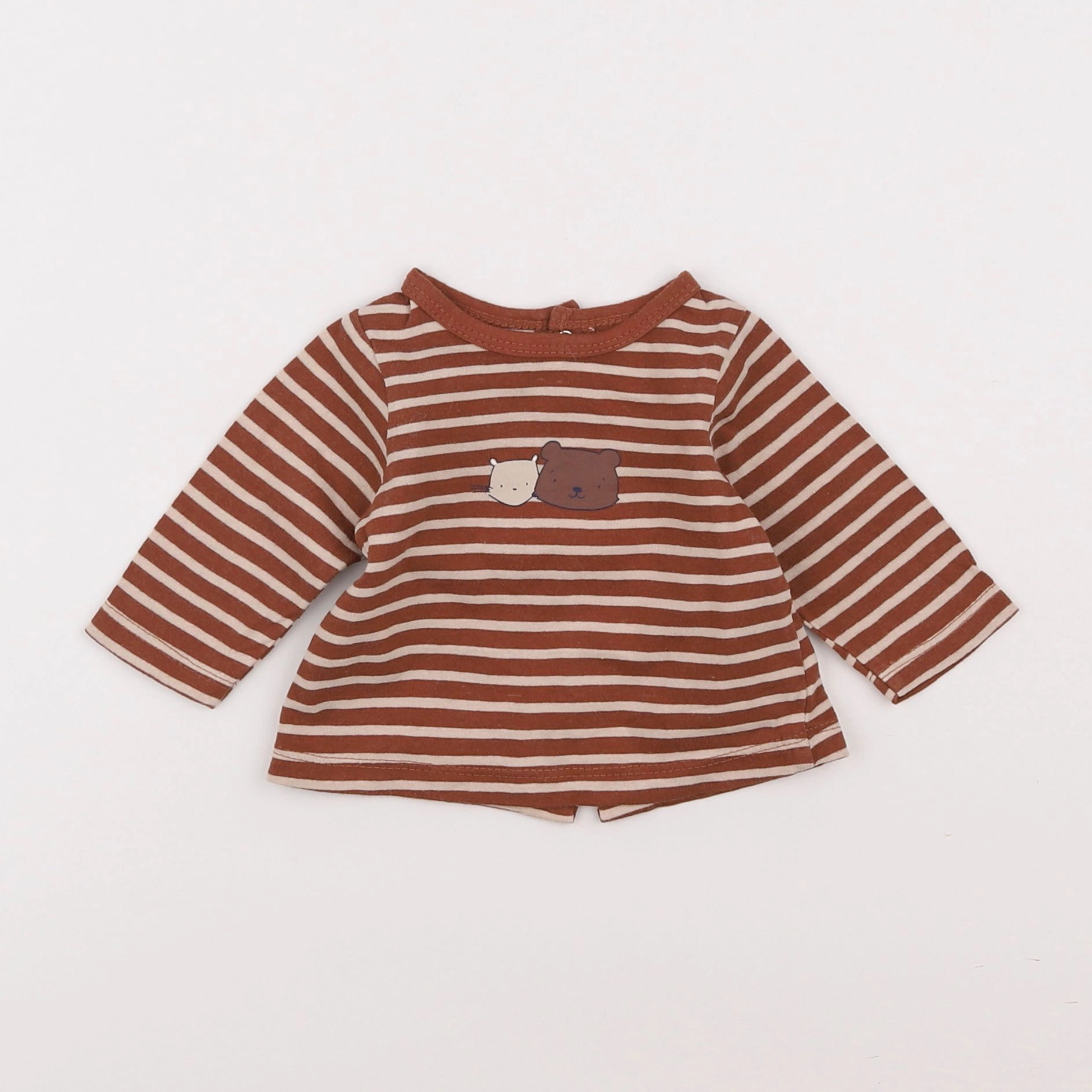 Vertbaudet - tee-shirt marron - 1 mois