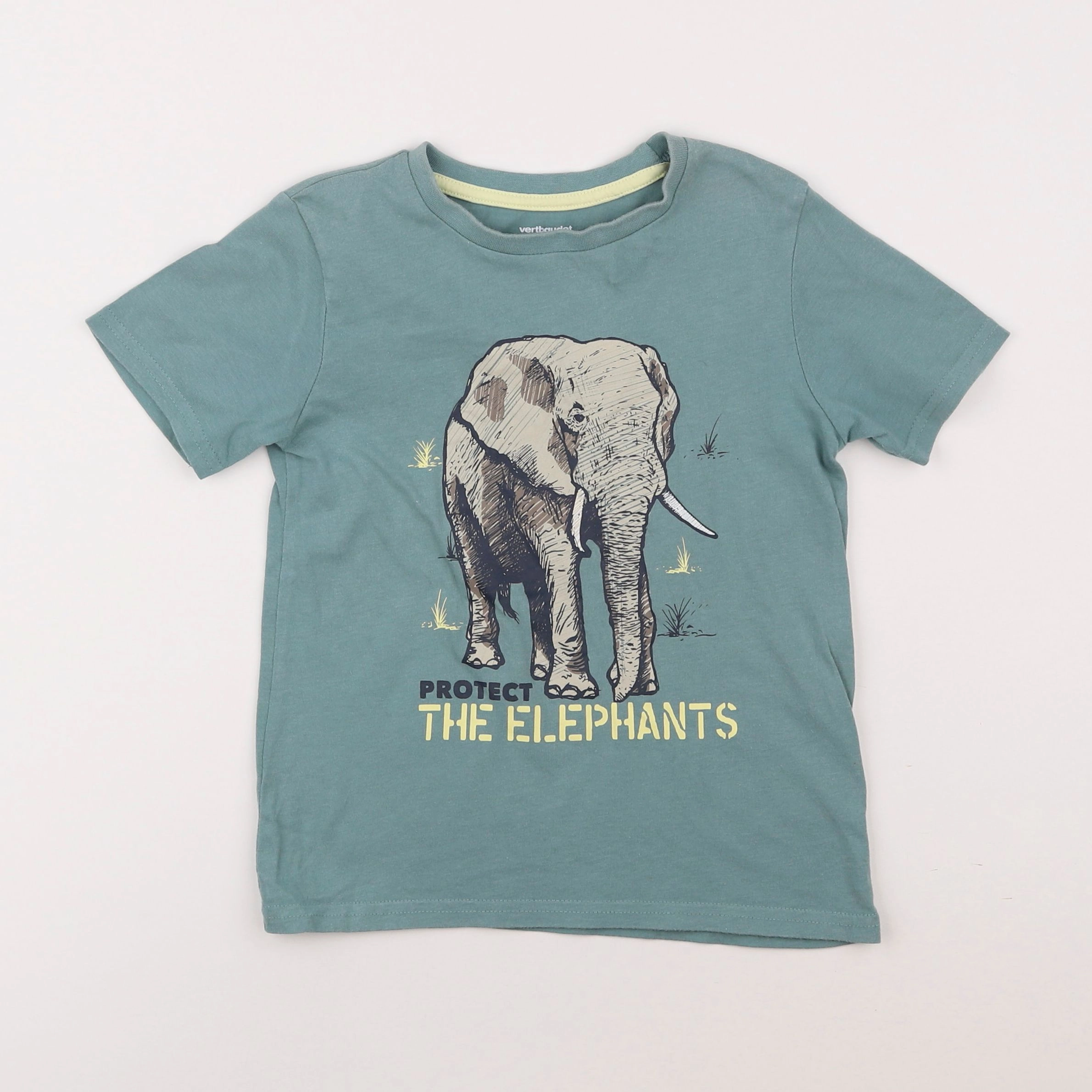 Vertbaudet - tee-shirt vert - 6 ans