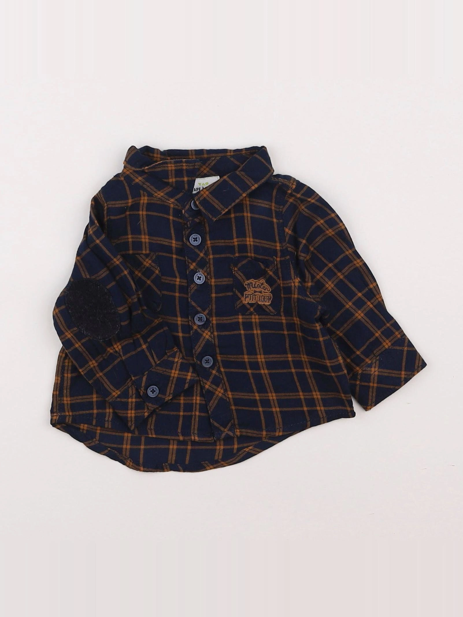 Tape à l'oeil - chemise marron, bleu - 3 mois