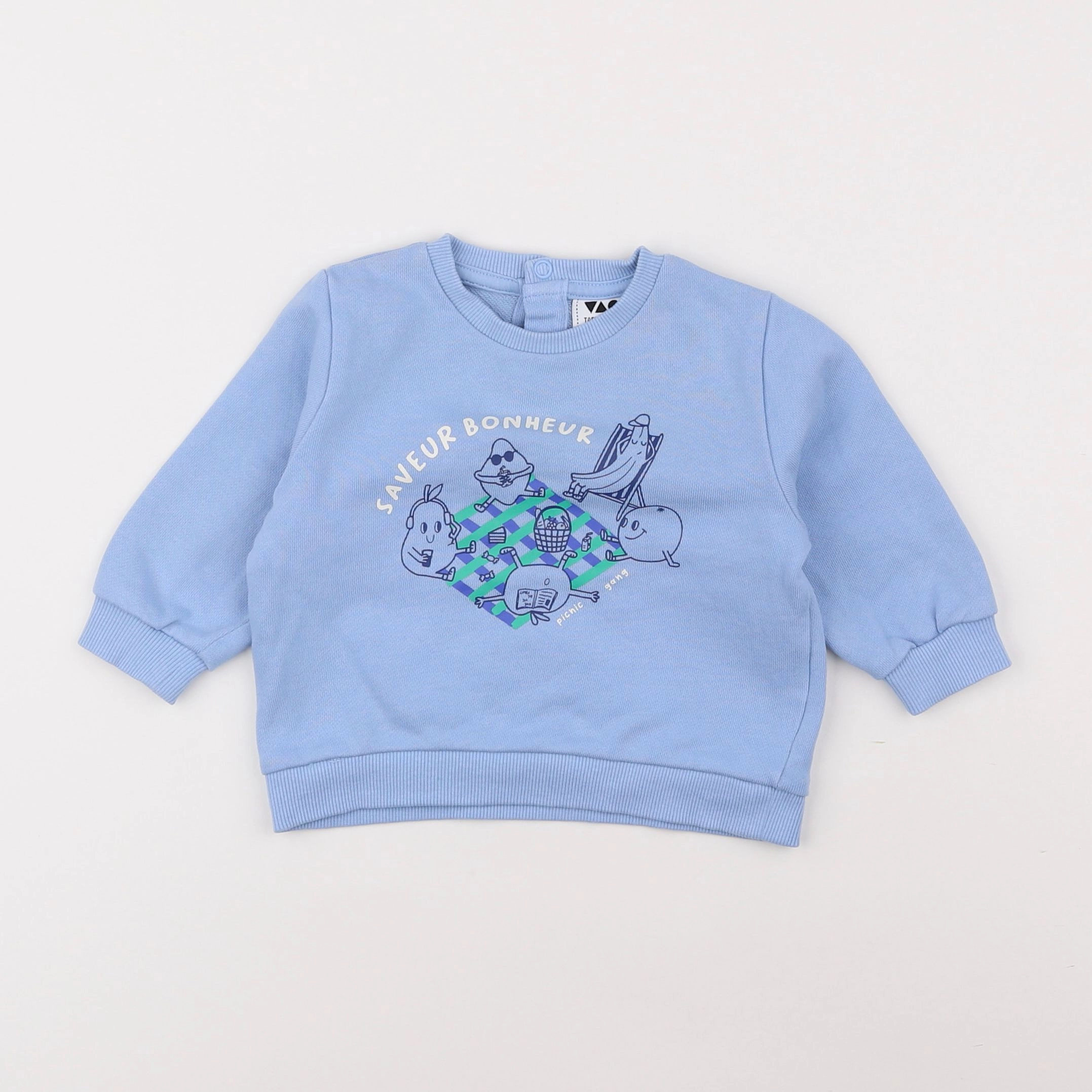 Tape à l'oeil - sweat bleu - 6 mois