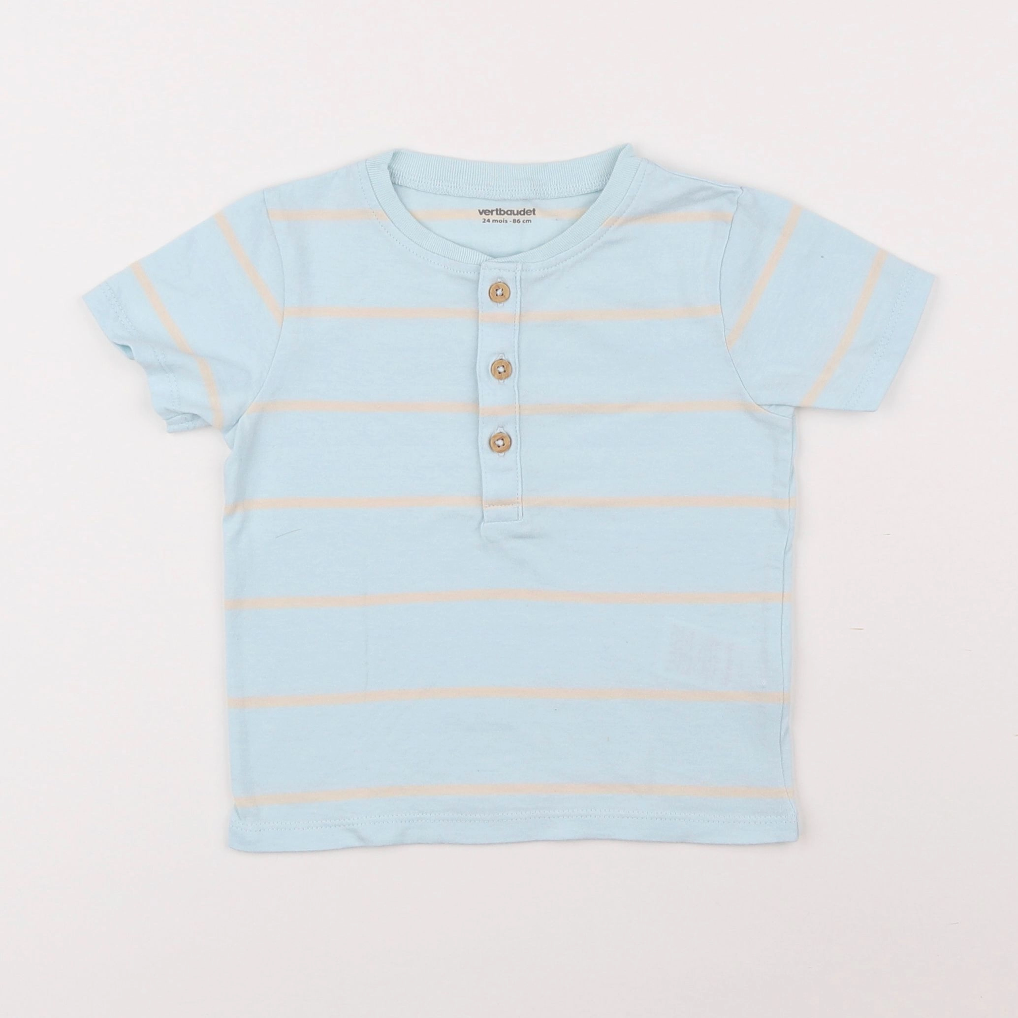 Vertbaudet - tee-shirt bleu - 2 ans