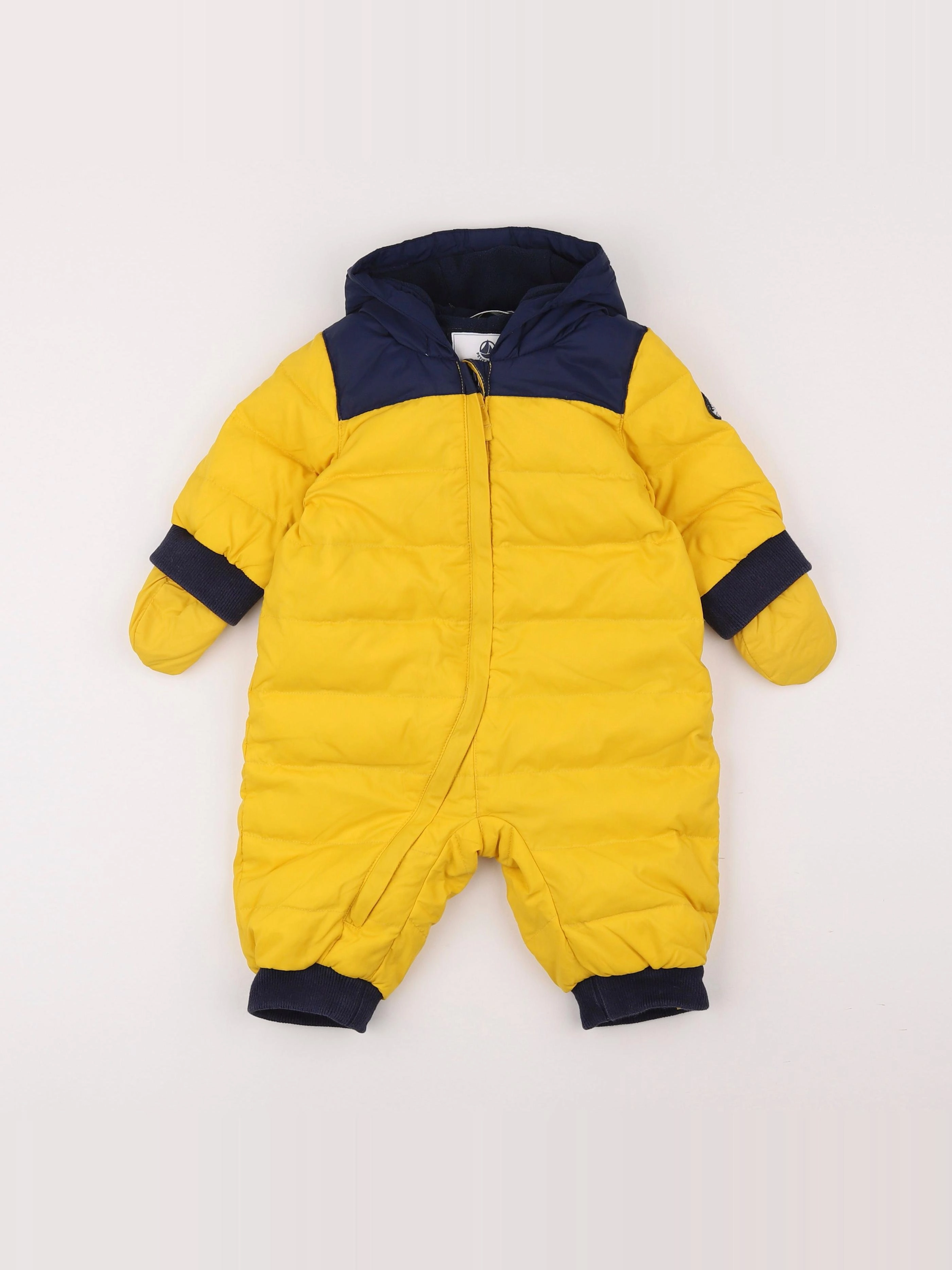 Petit Bateau - combi-pilote jaune - 6 mois