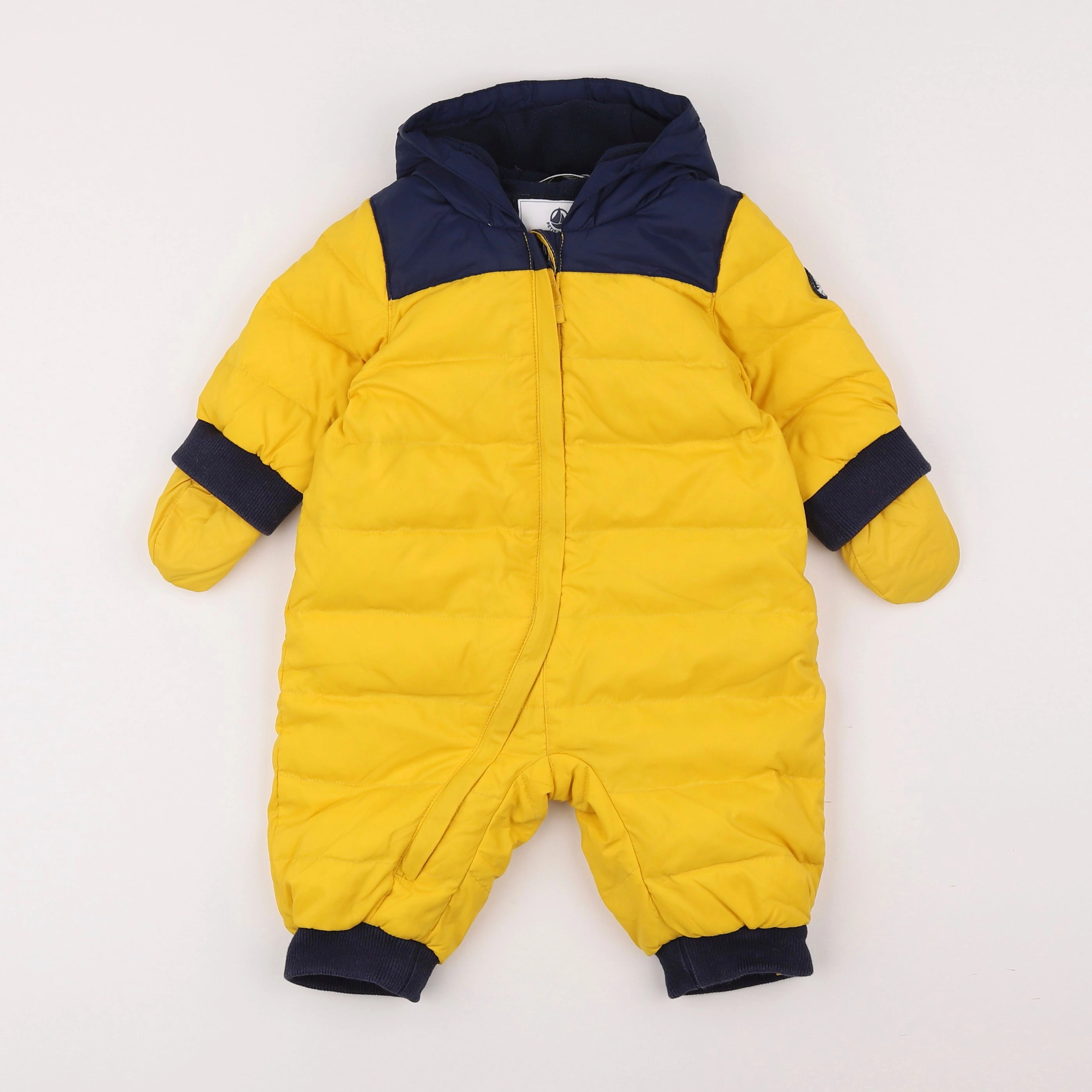 Petit Bateau - combi-pilote jaune - 6 mois