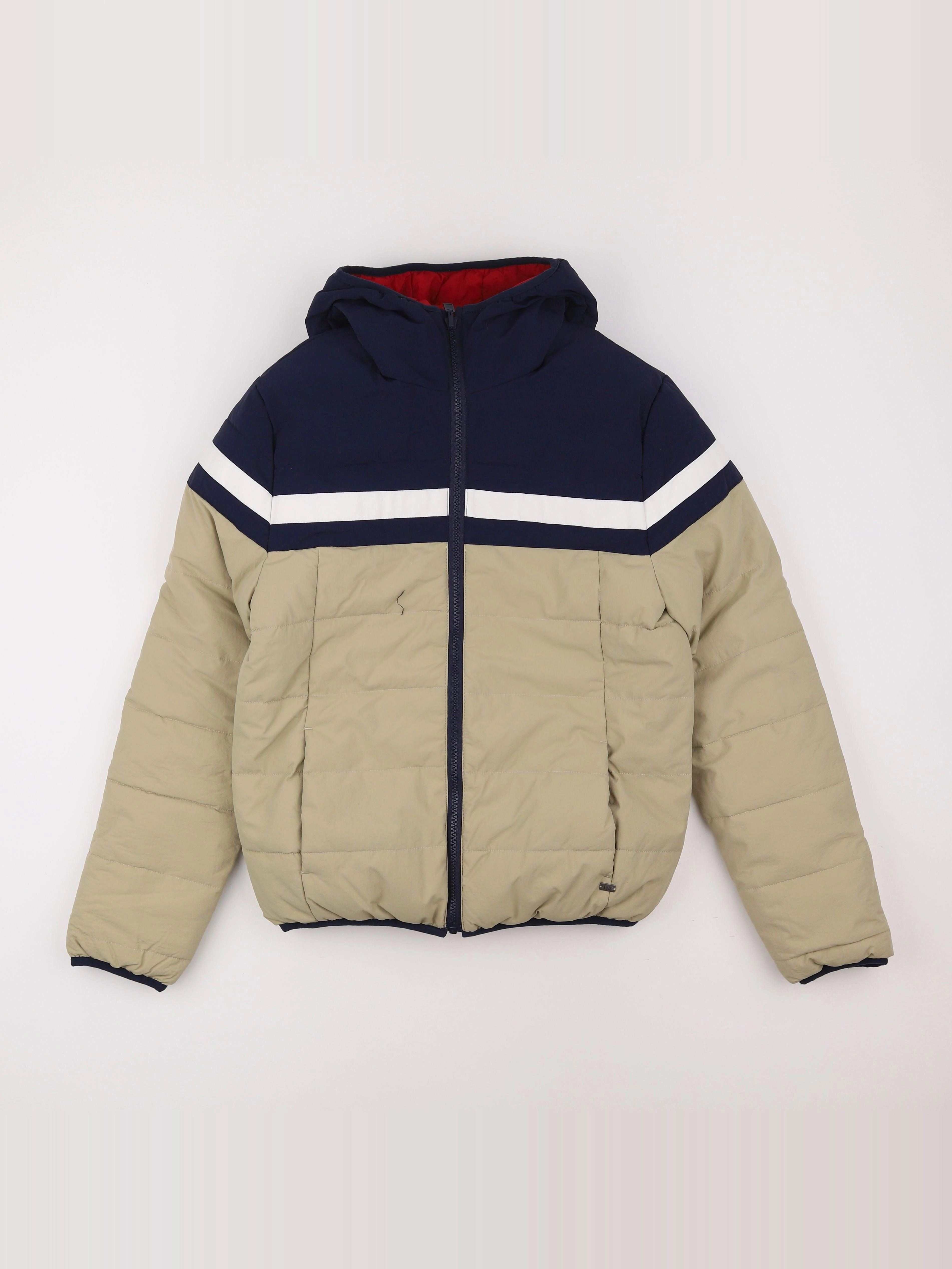 IKKS - doudoune réversible beige, bleu - 14 ans
