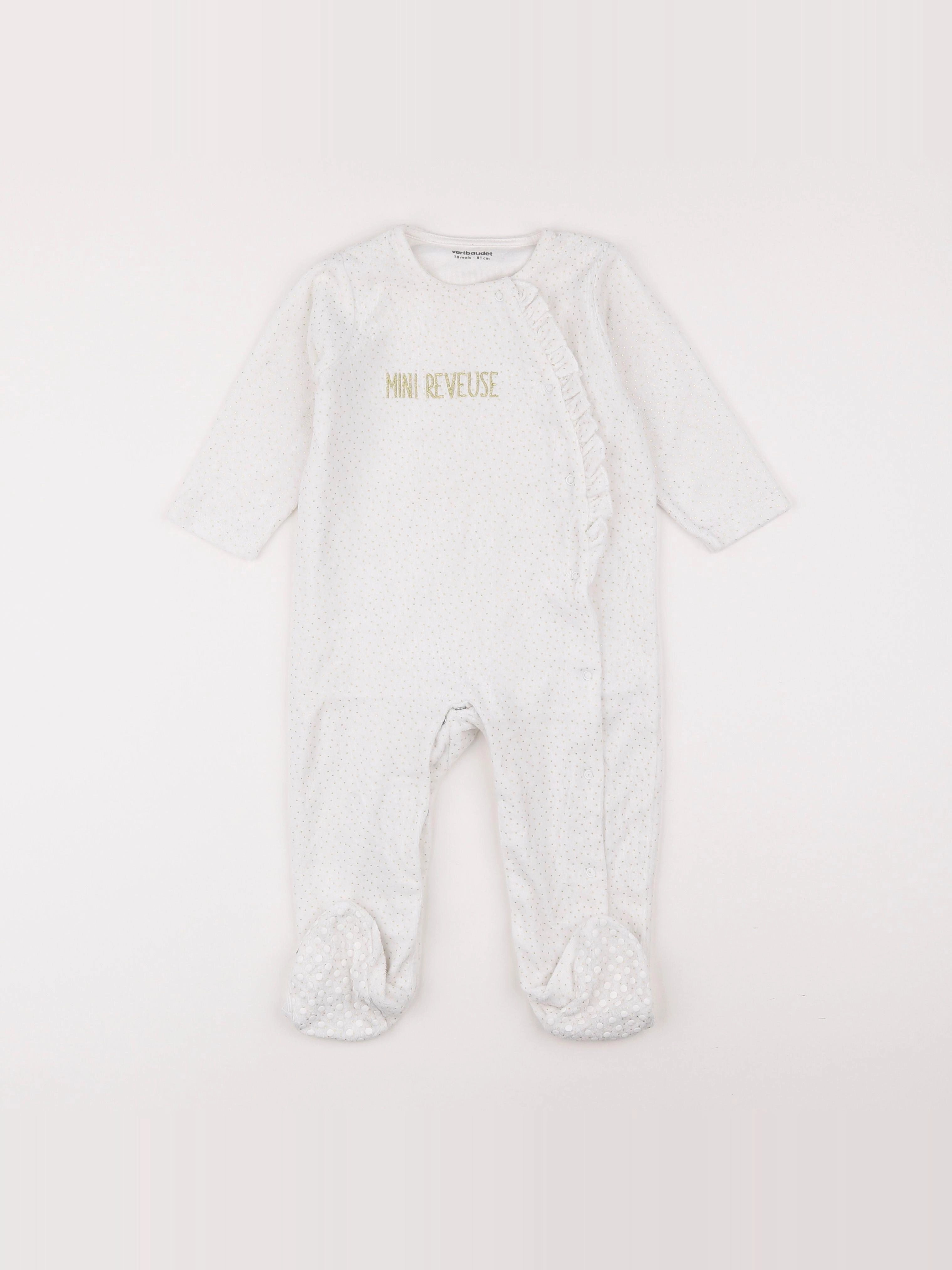Vertbaudet - pyjama velours blanc, or - 18 mois