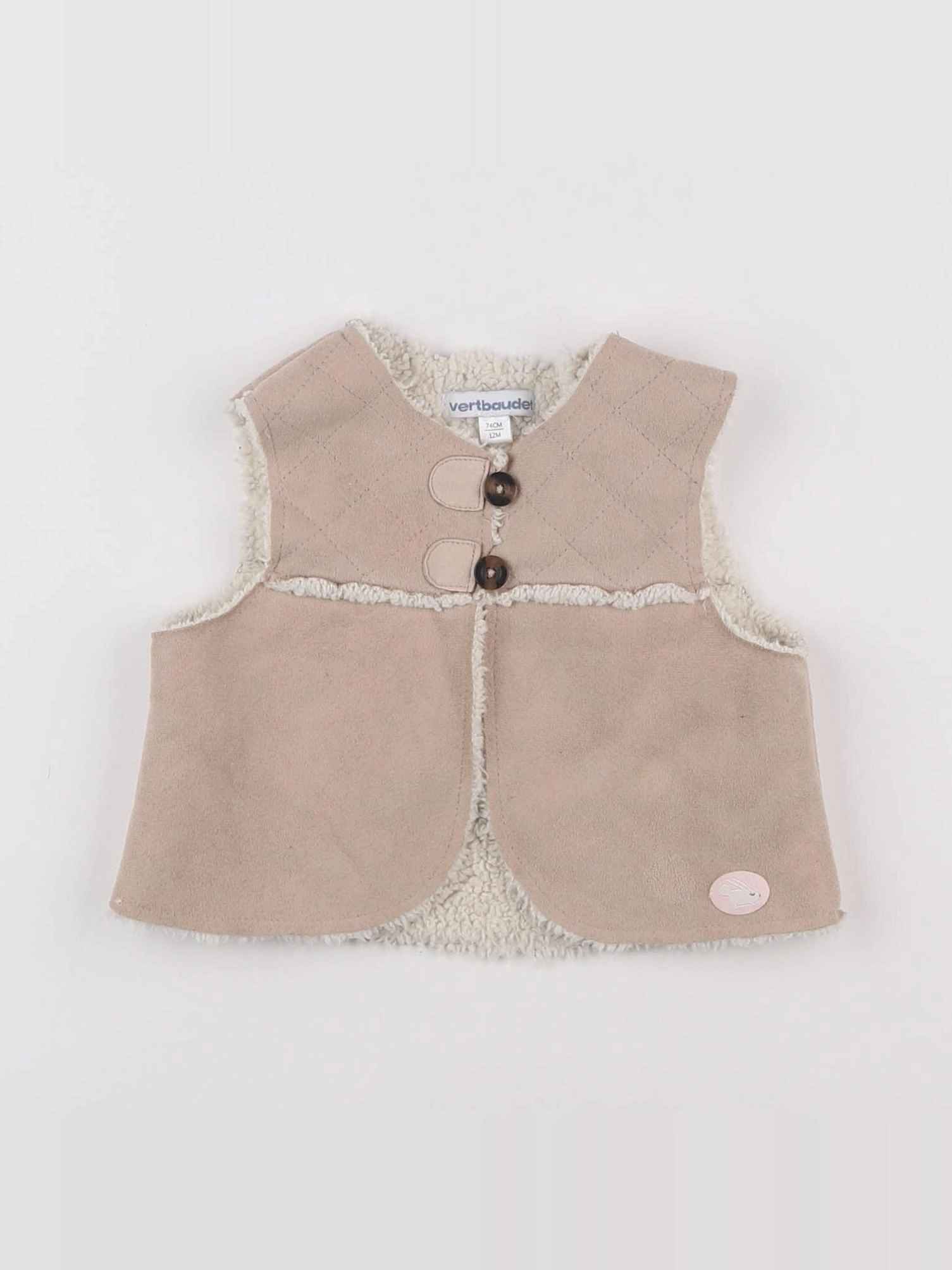 Vertbaudet - gilet marron - 12 mois