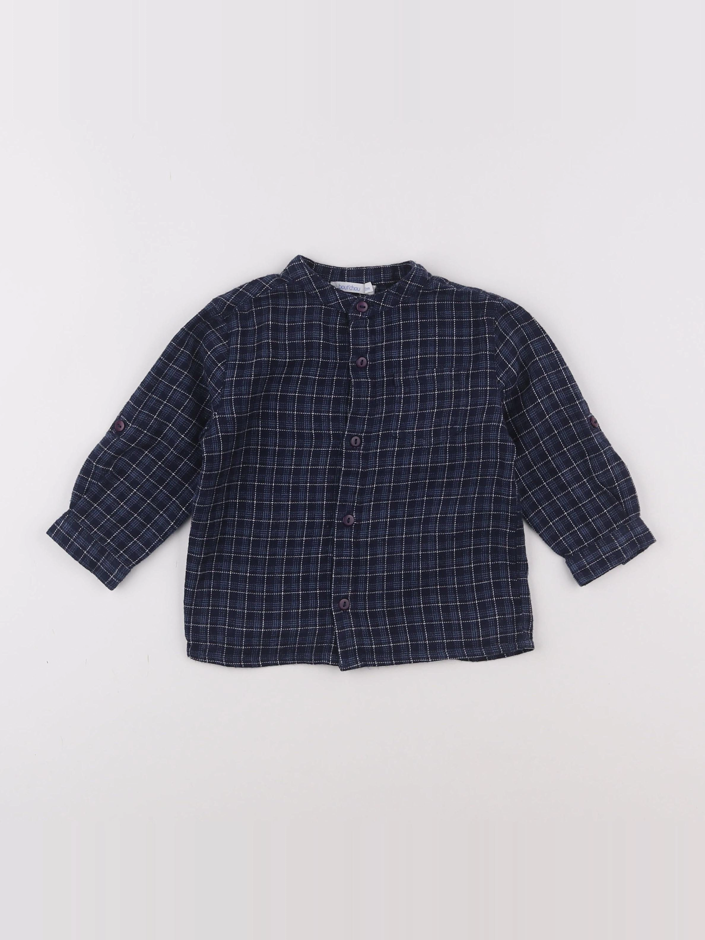 Boutchou - chemise bleu - 12 mois