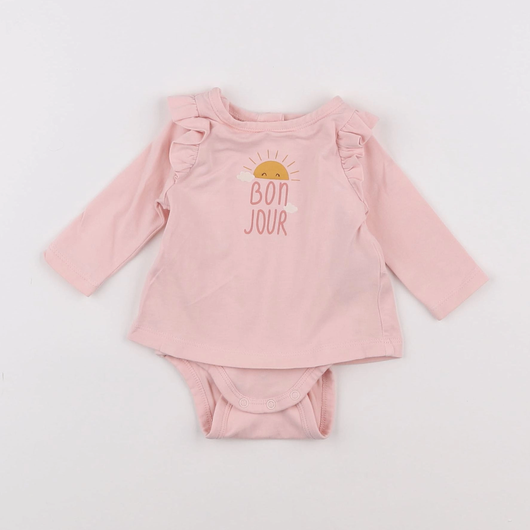 Vertbaudet - body tee-shirt rose - 1 mois