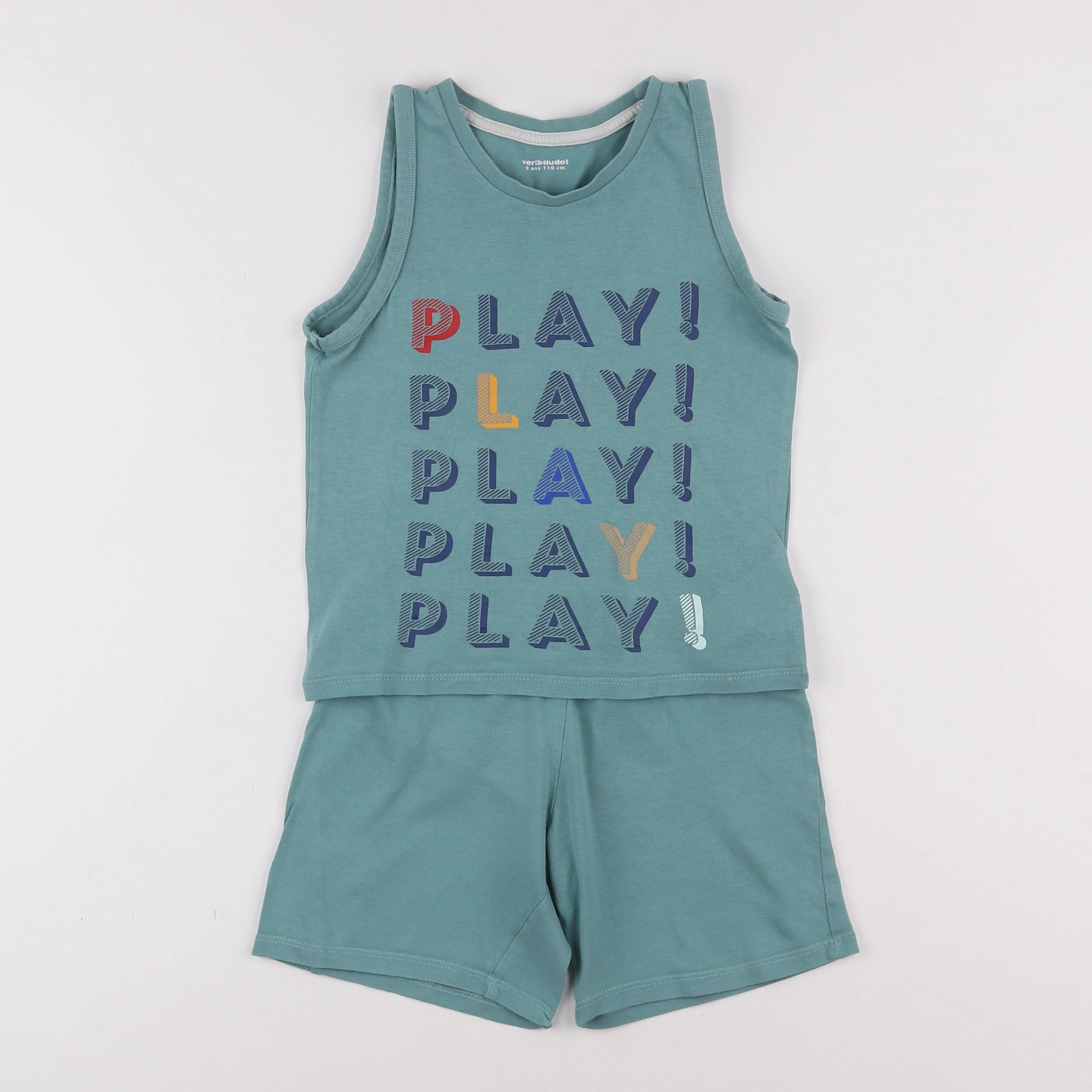 Vertbaudet - pyjama coton bleu - 5 ans