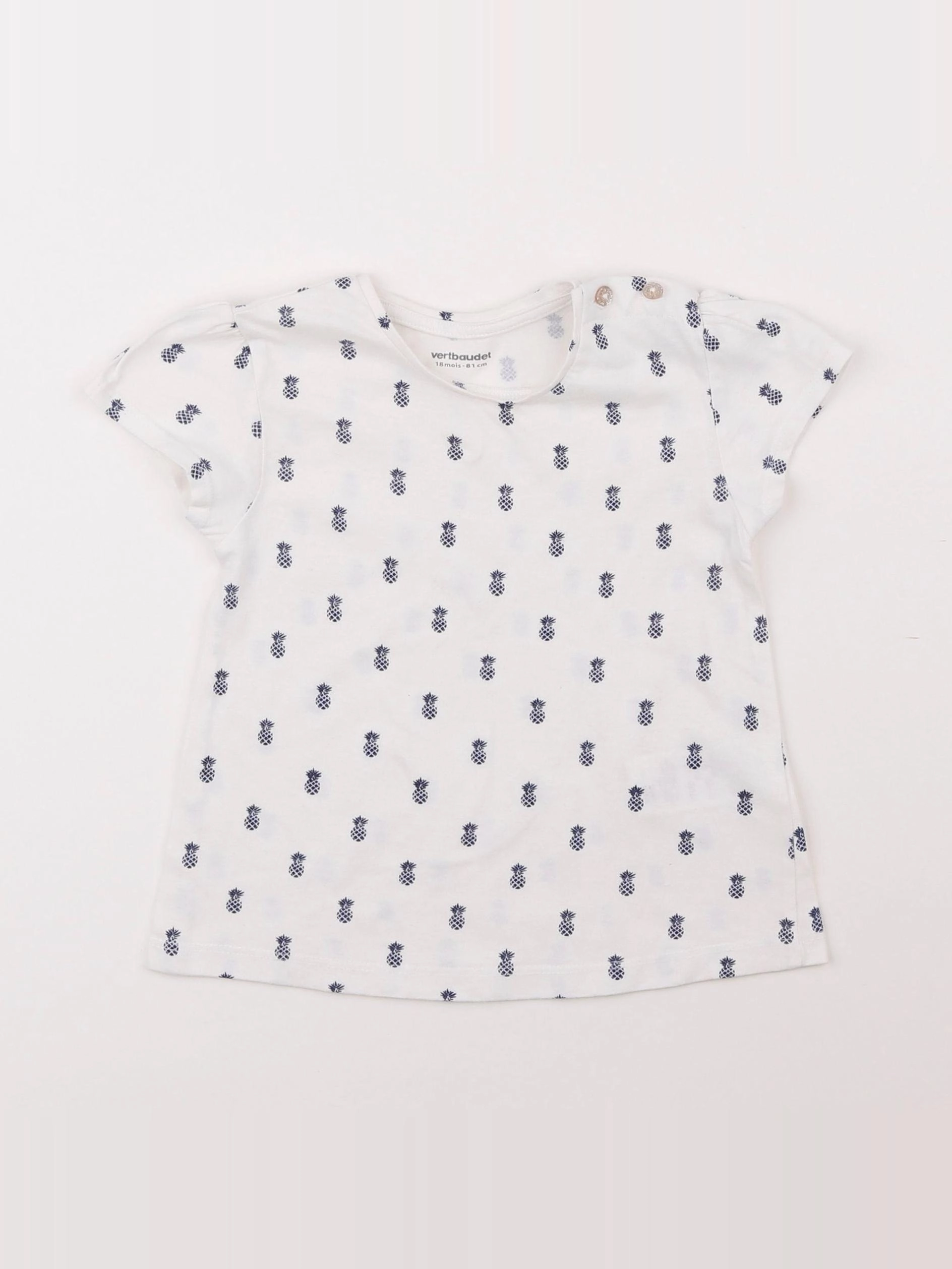 Vertbaudet - tee-shirt blanc - 18 mois