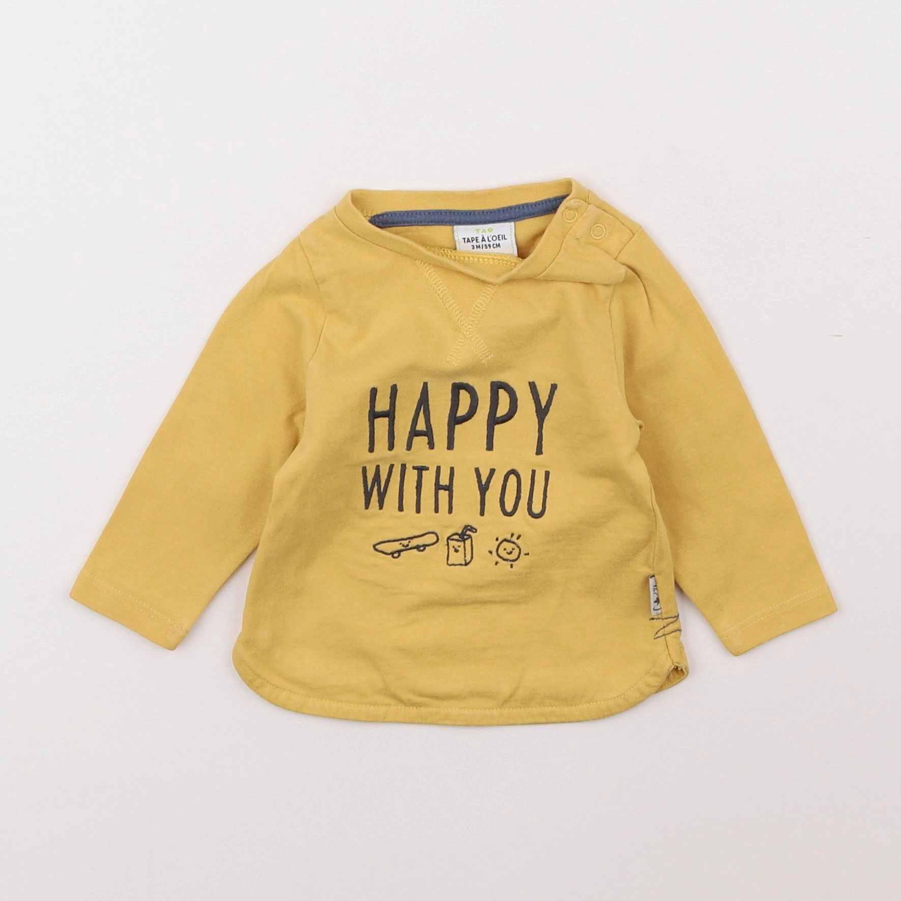 Tape à l'oeil - tee-shirt jaune - 3 mois