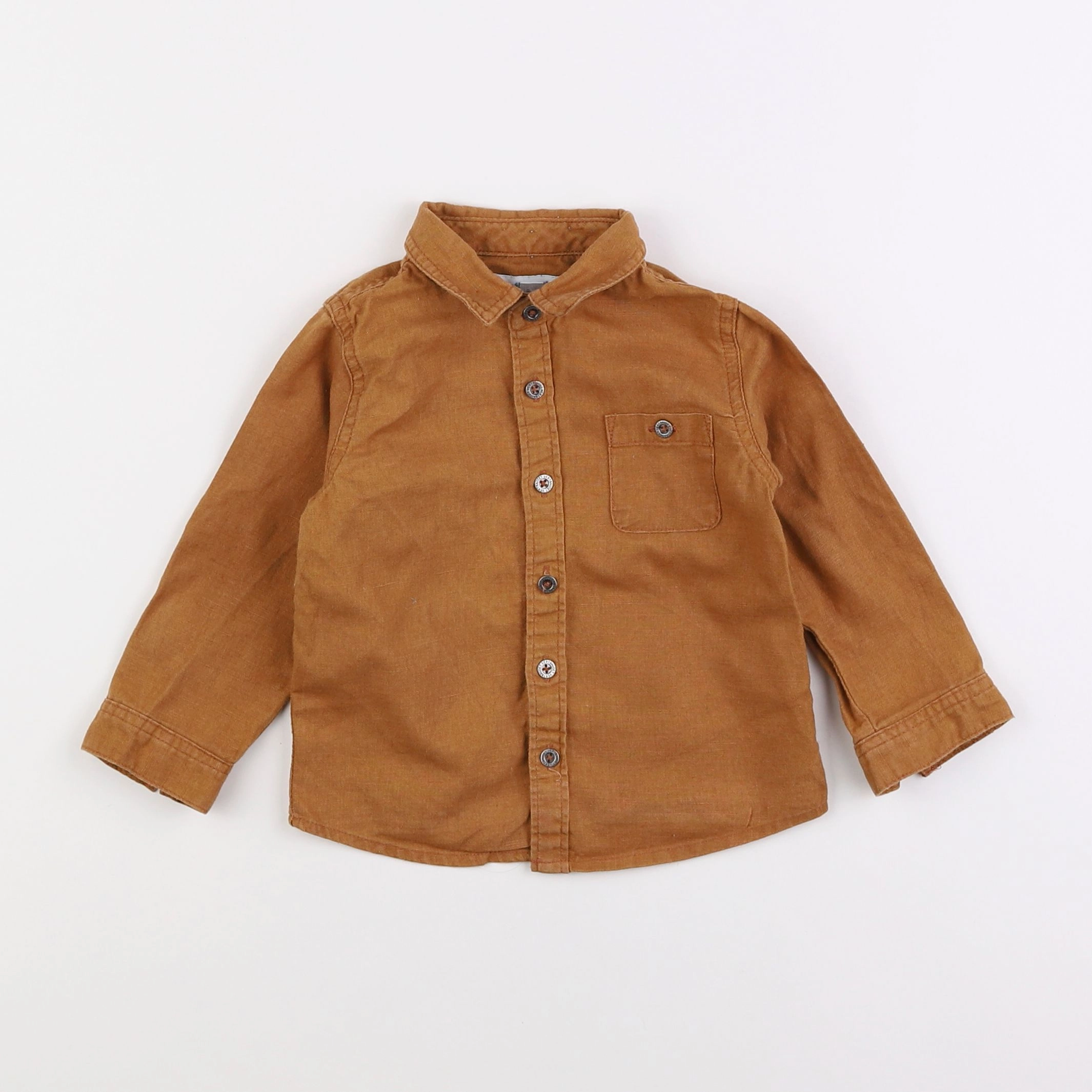 Vertbaudet - chemise marron - 18 mois