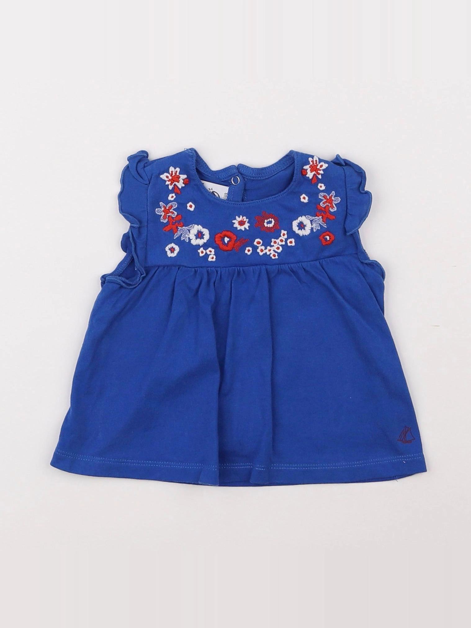 Petit Bateau - débardeur bleu - 6 mois