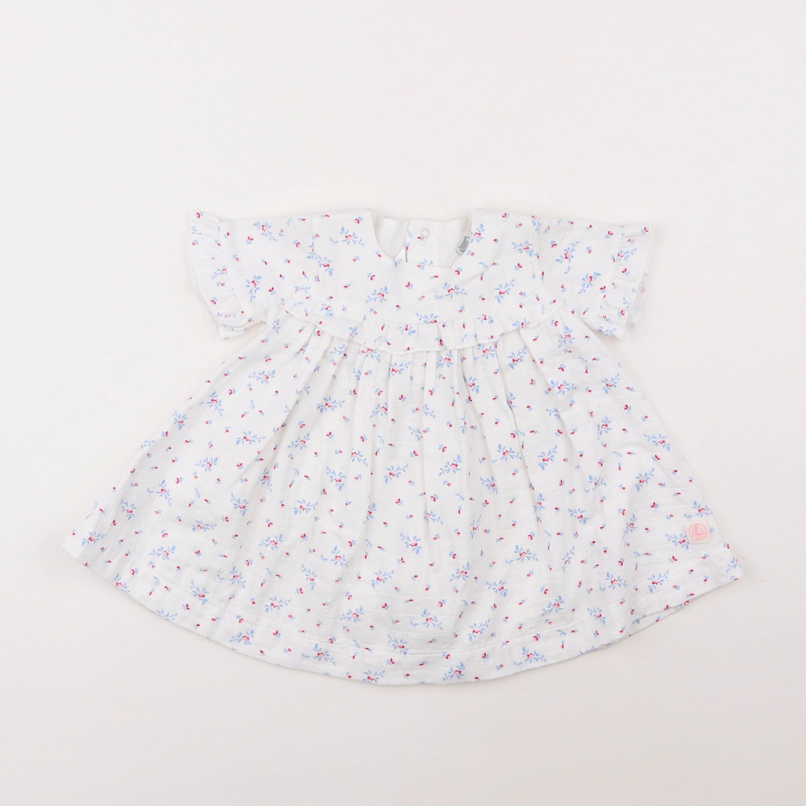 Petit Bateau - robe blanc - 12 mois