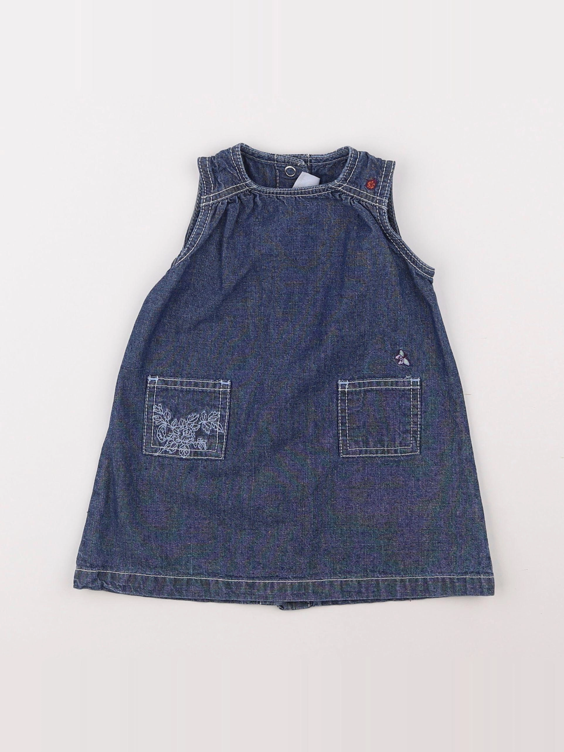 Petit Bateau - robe bleu - 6 mois