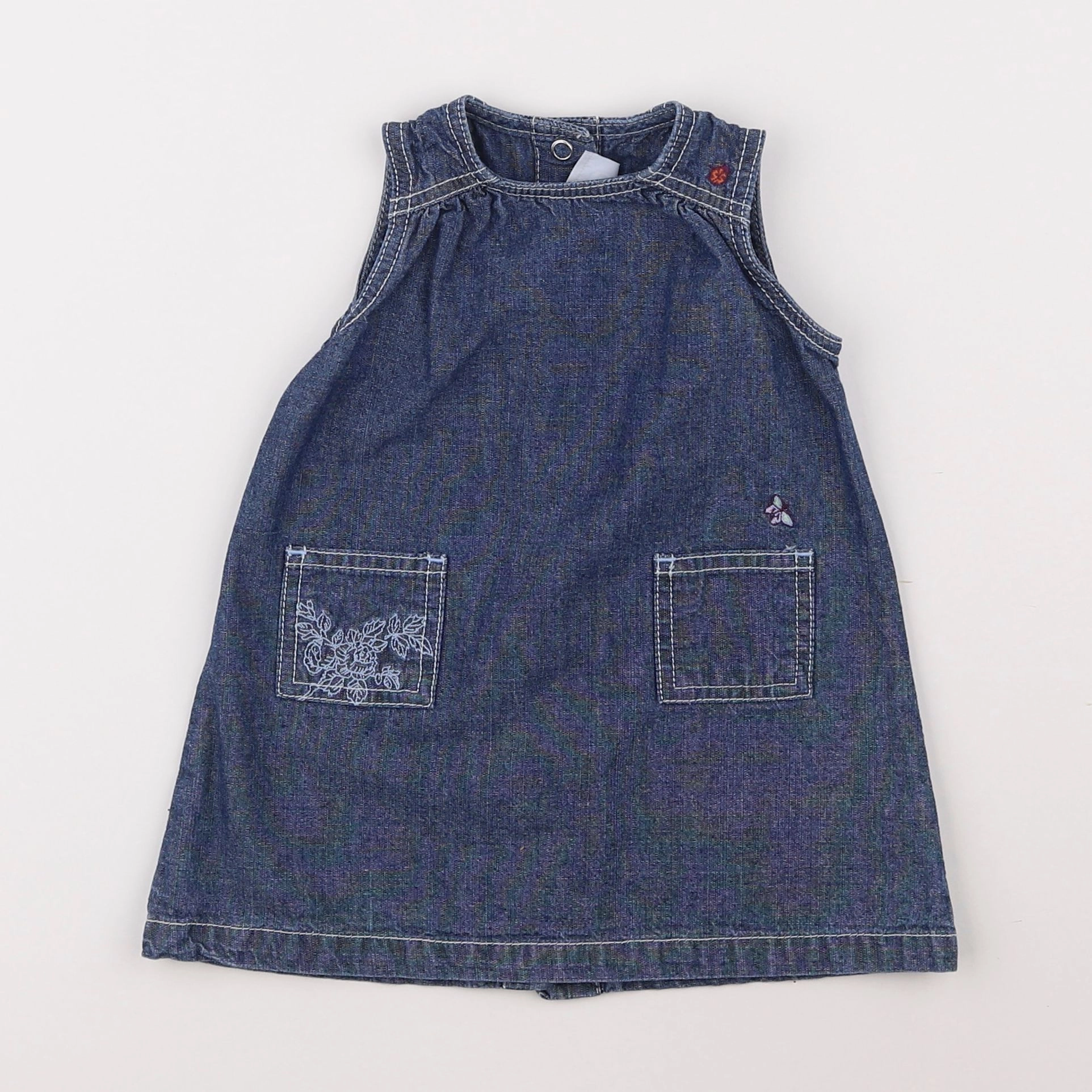 Petit Bateau - robe bleu - 6 mois