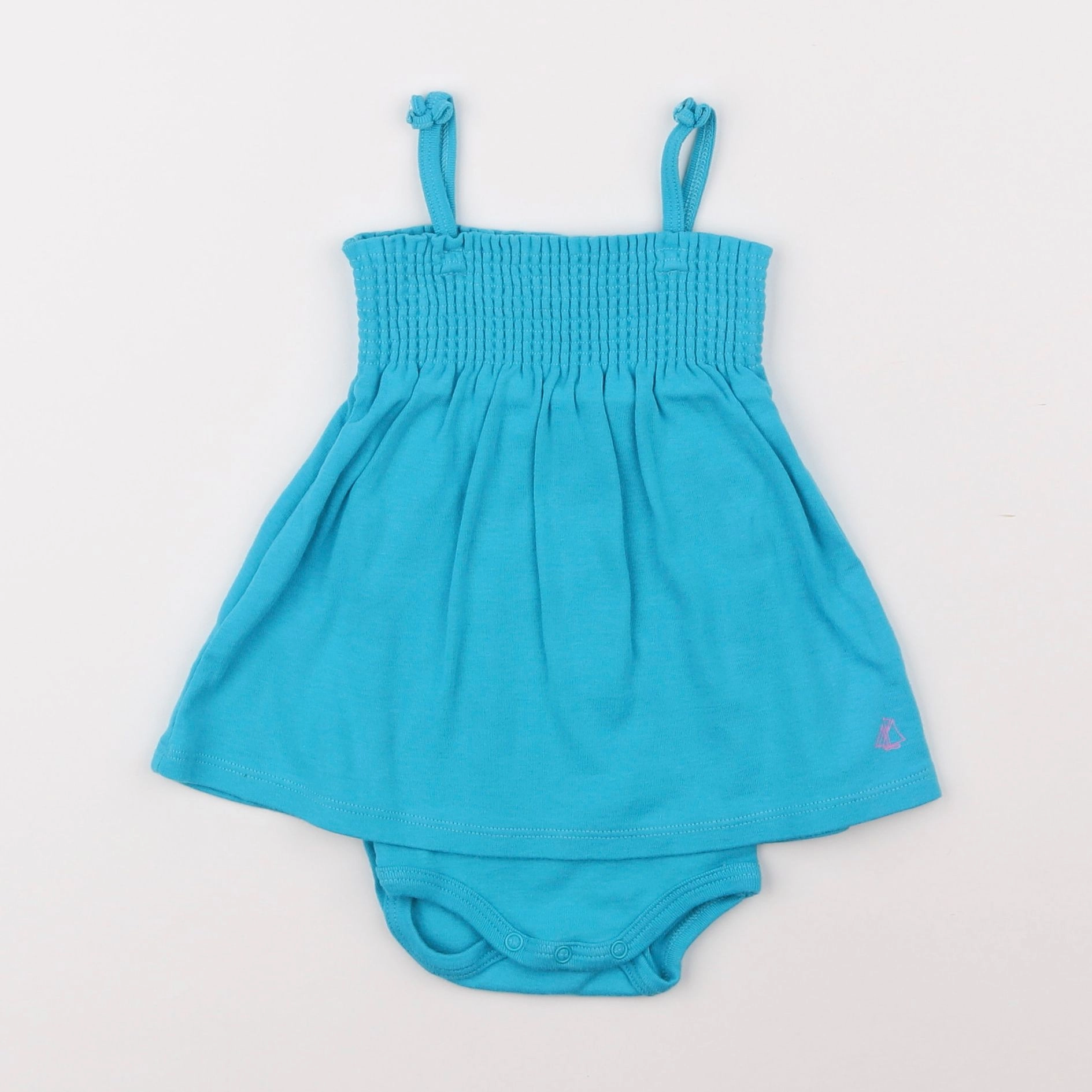 Petit Bateau - body robe bleu - 3 mois