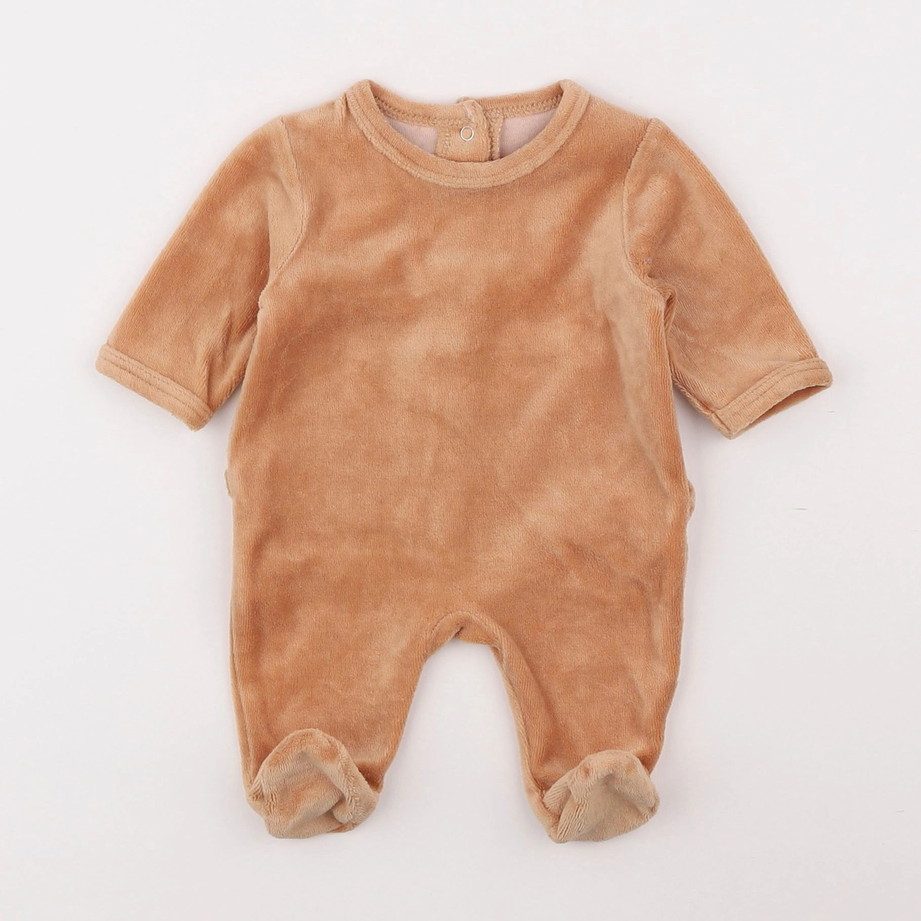 Vertbaudet - pyjama velours marron - 0 mois