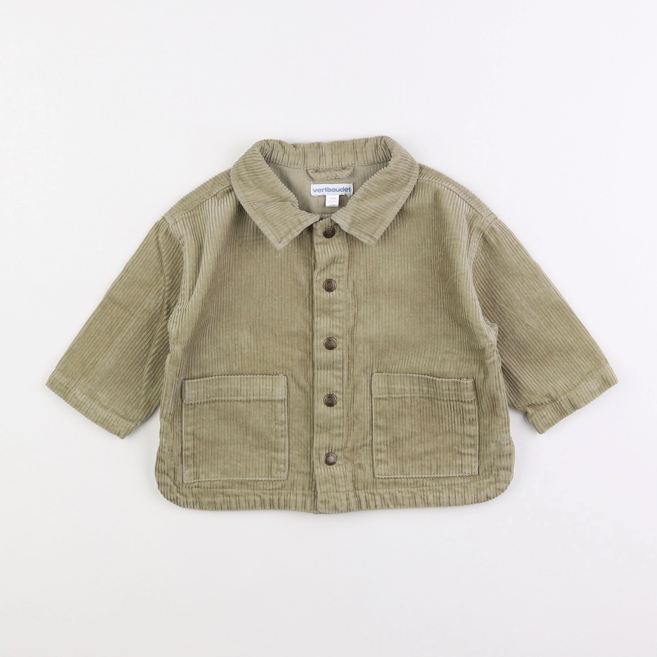 Vertbaudet - sur-chemise vert - 12 mois