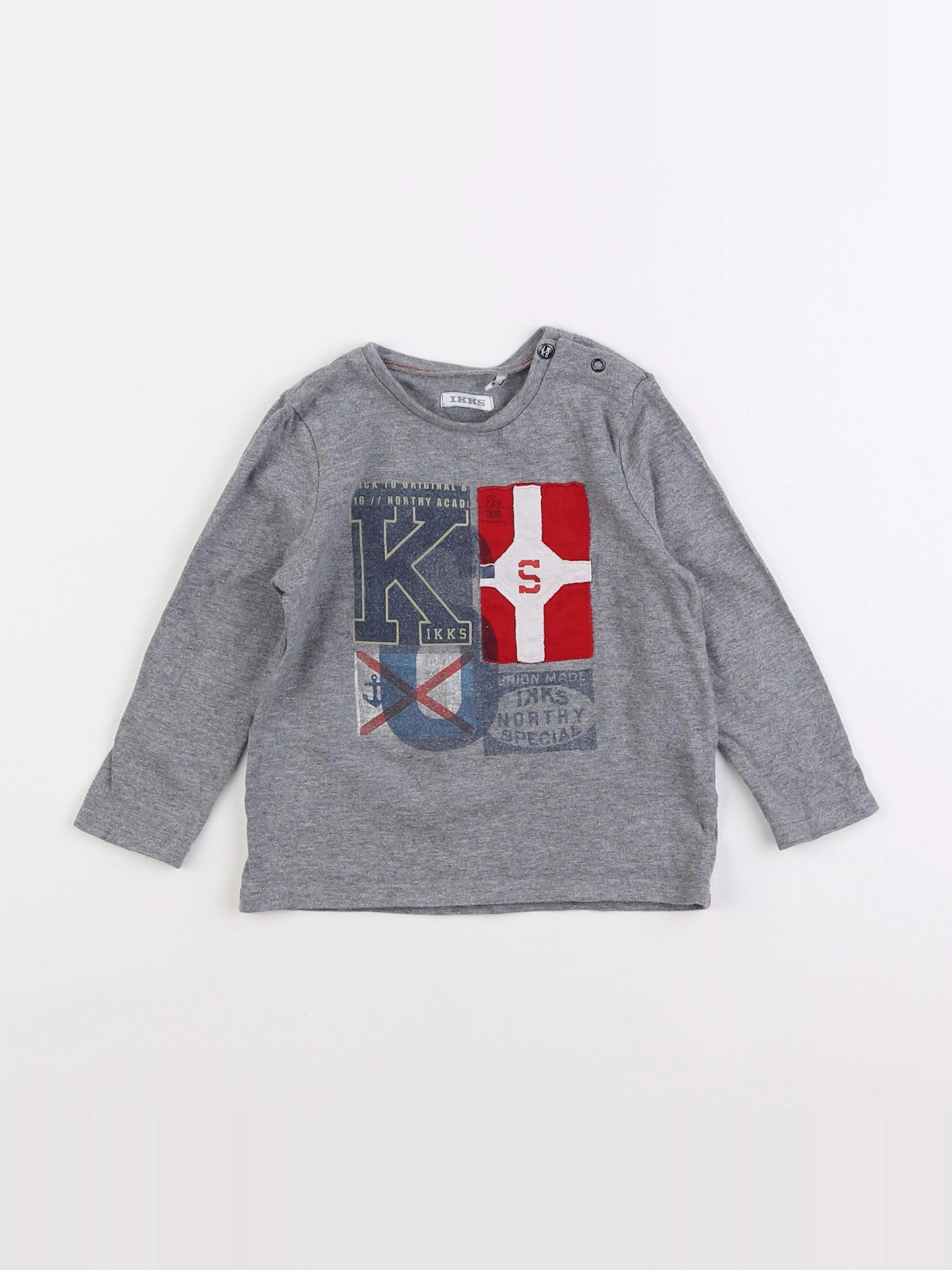 IKKS - tee-shirt gris - 2 ans
