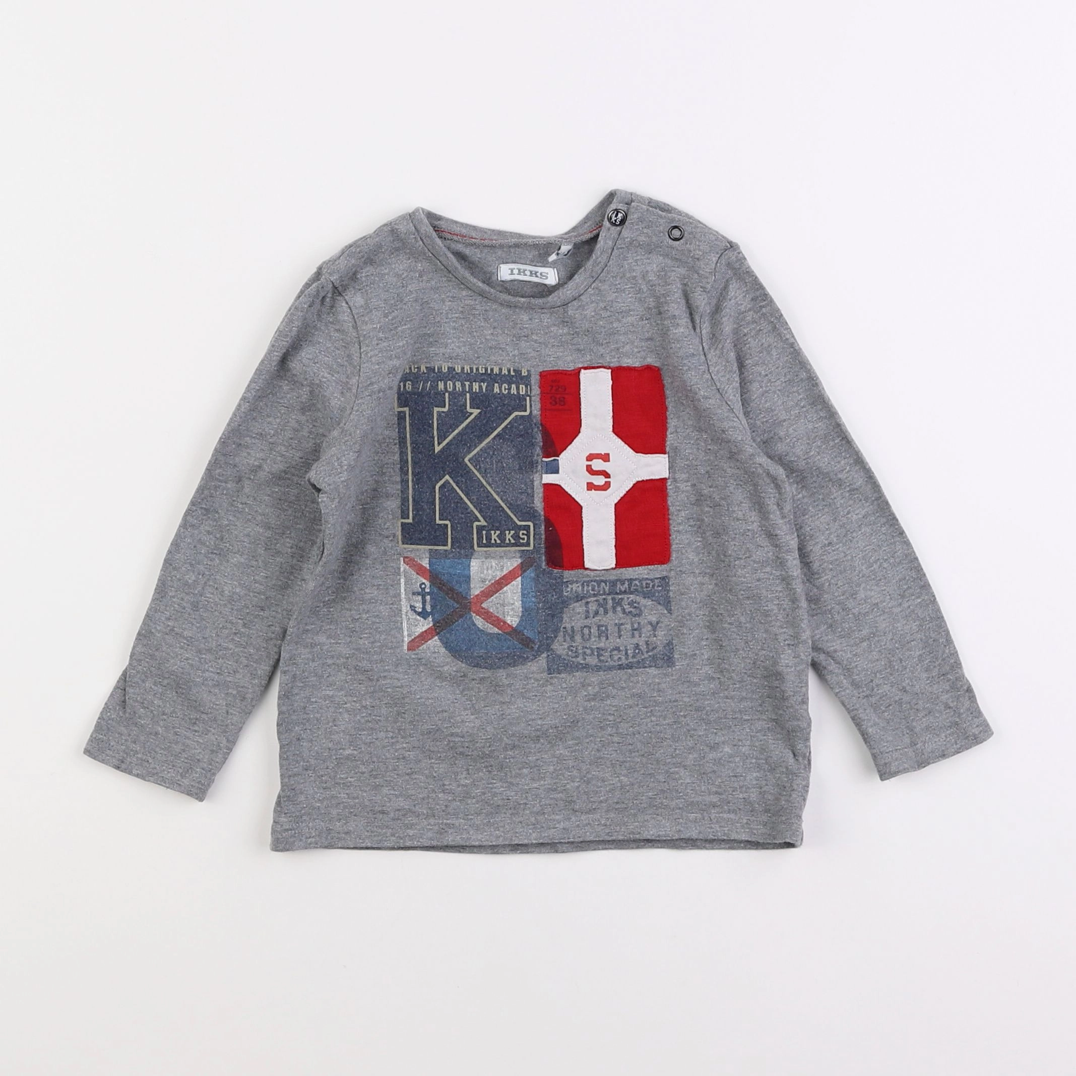 IKKS - tee-shirt gris - 2 ans