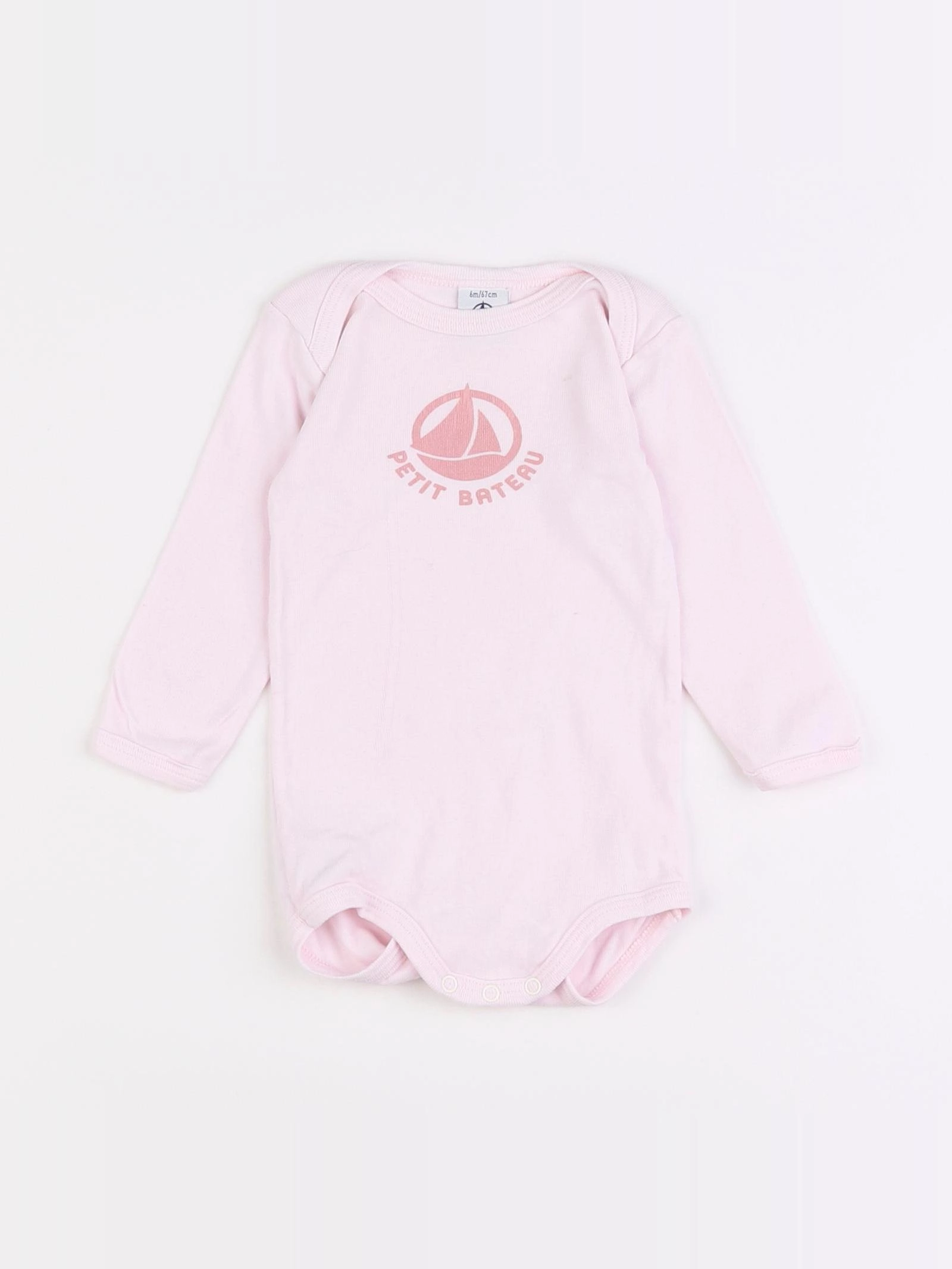 Petit Bateau - body rose - 6 mois