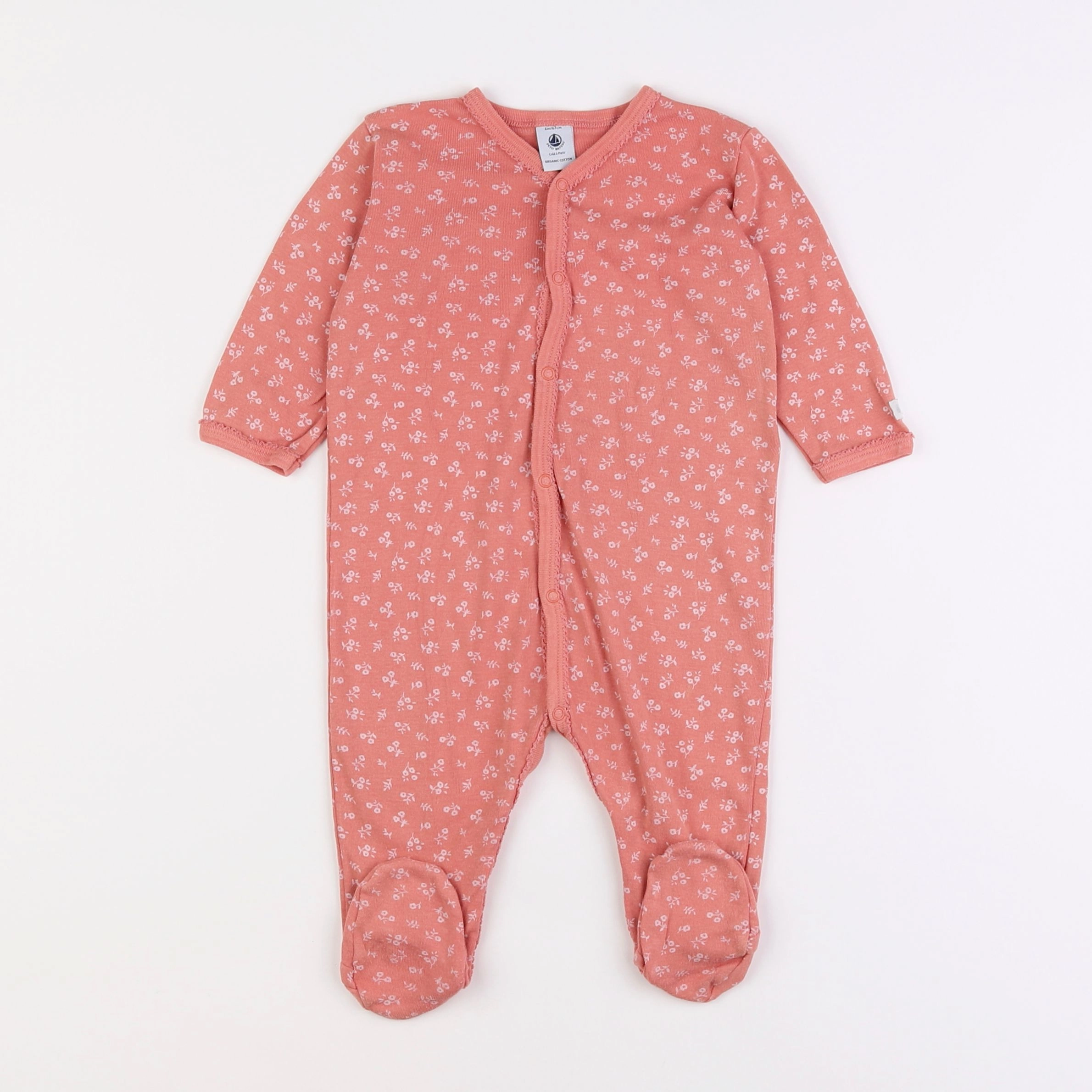 Petit Bateau - pyjama coton rose - 6 mois
