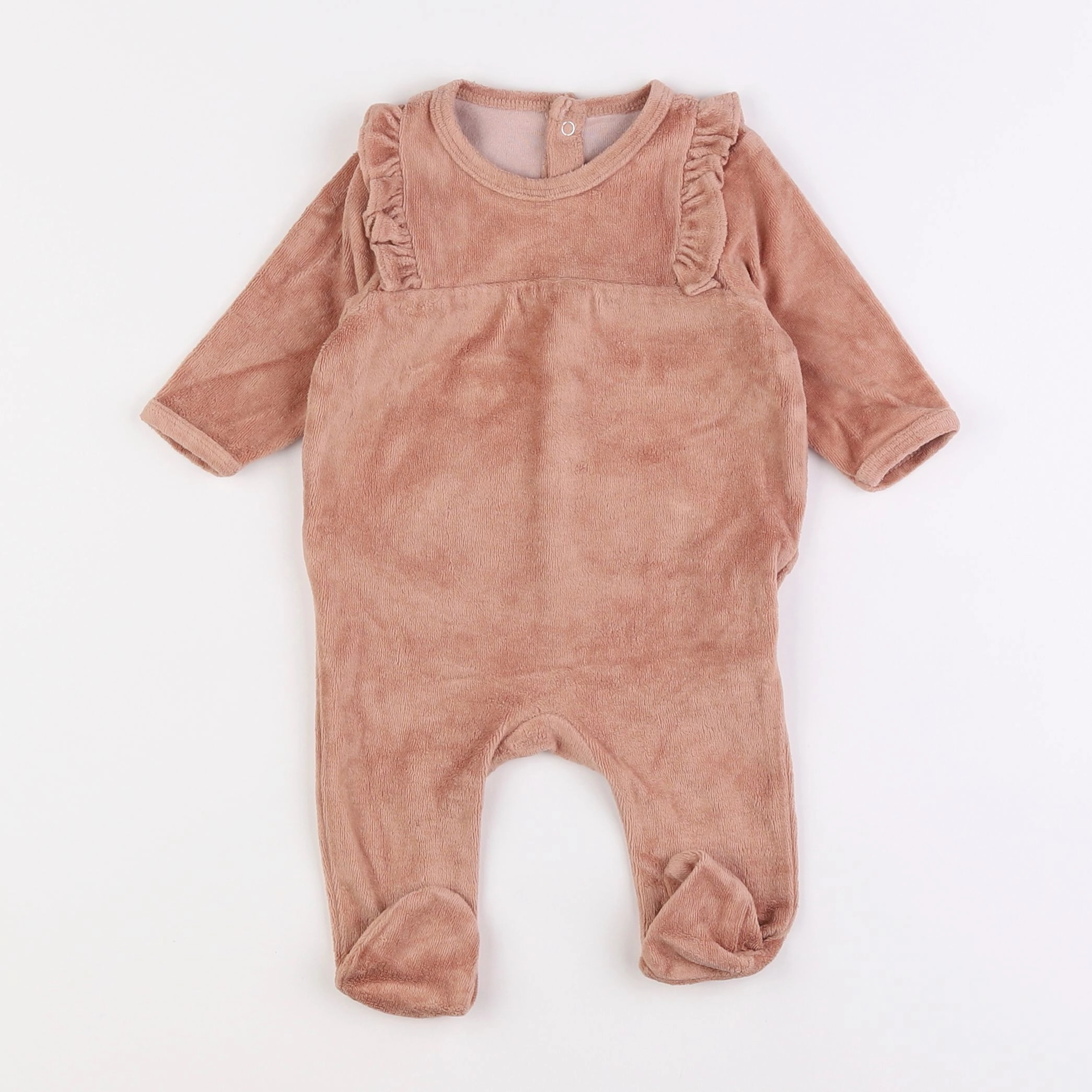 Vertbaudet - pyjama velours marron - 3 mois