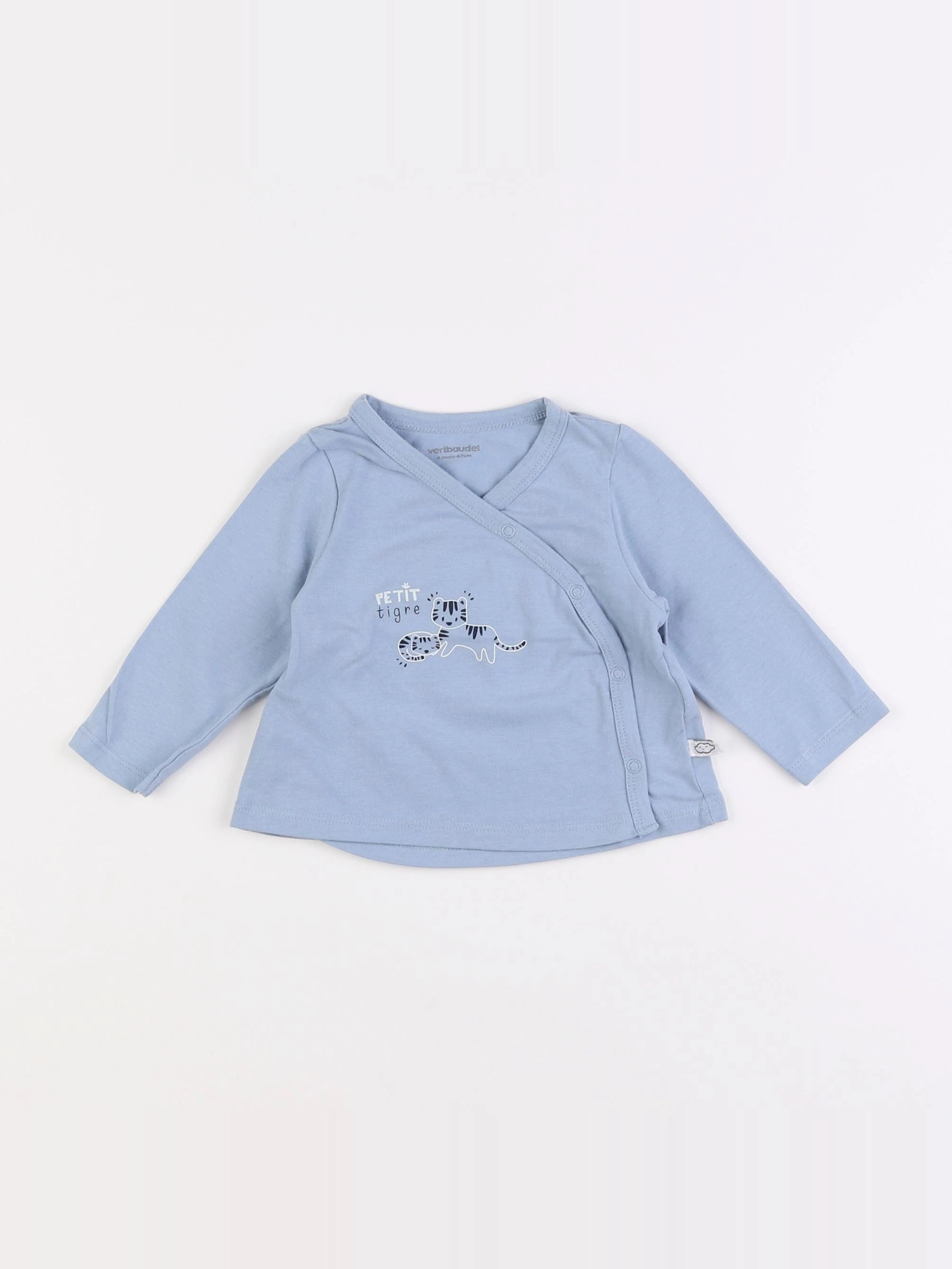 Vertbaudet - tee-shirt bleu - 6 mois
