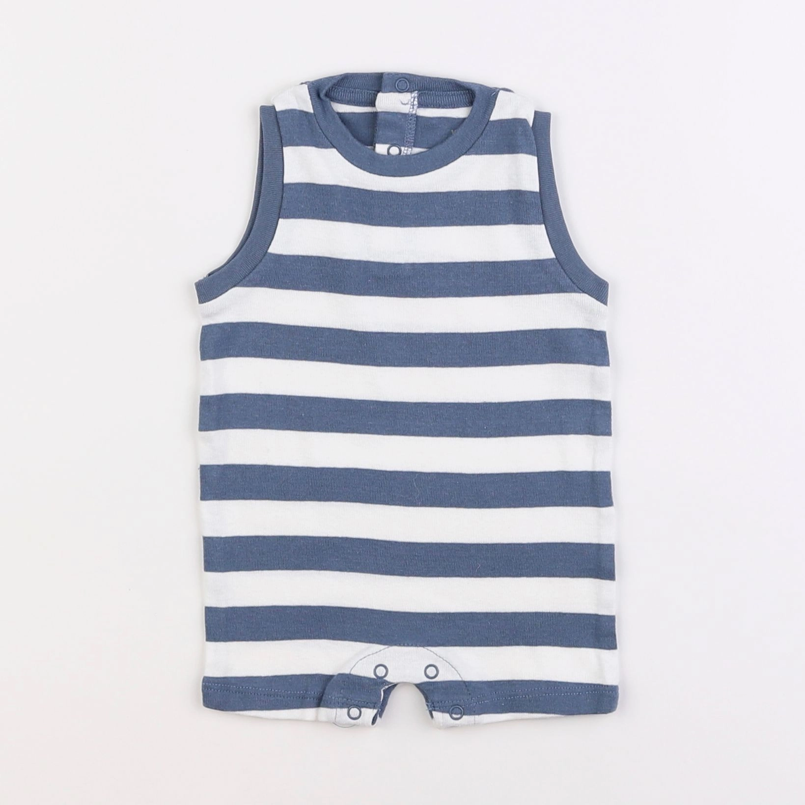 Vertbaudet - pyjama coton bleu, blanc - 3 mois