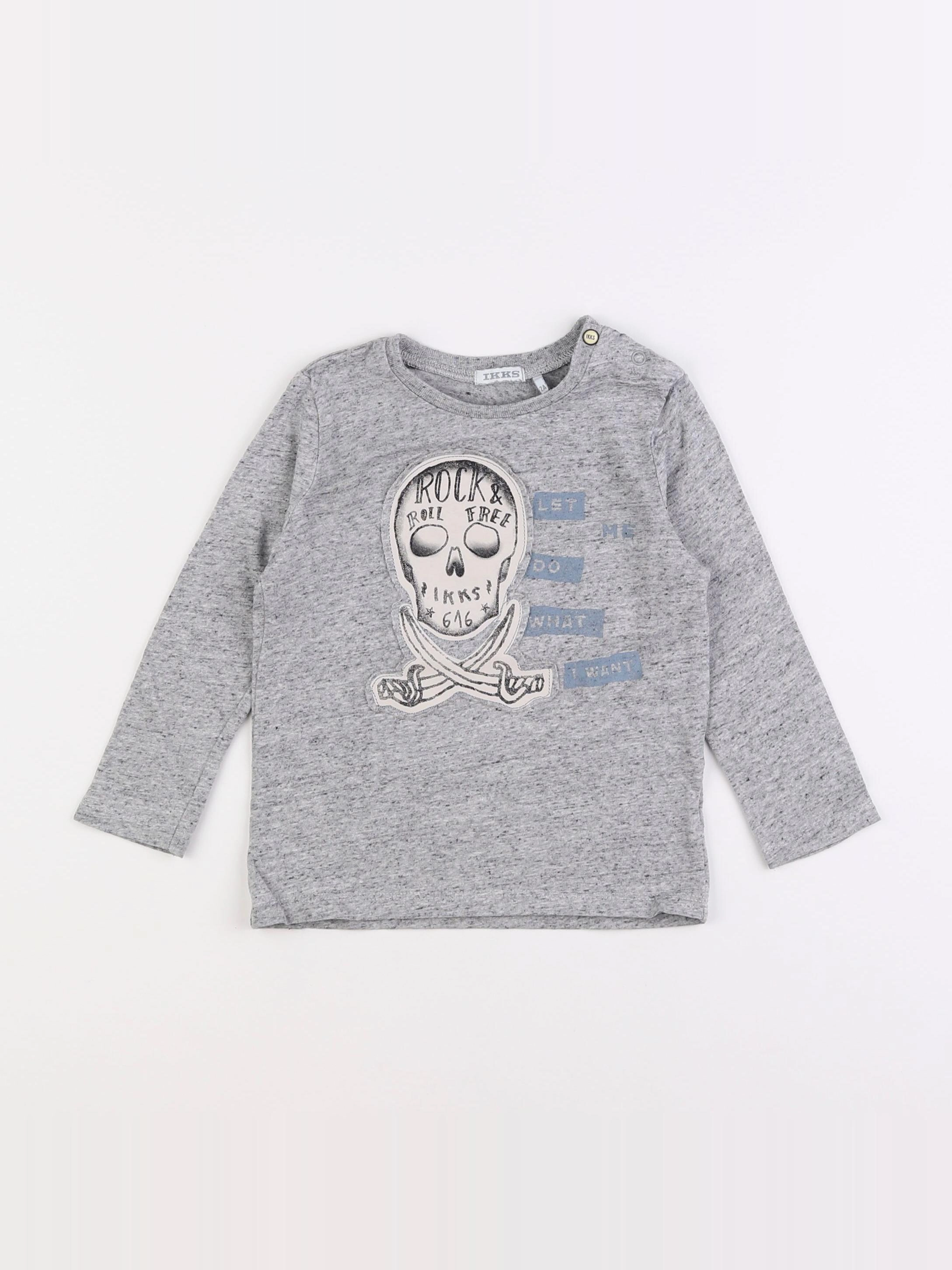 IKKS - tee-shirt gris - 2 ans